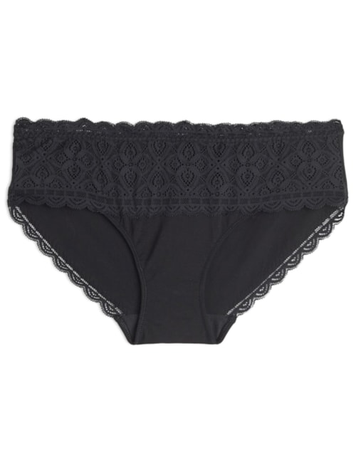 Calcinha Em Renda e Algodão - Preto