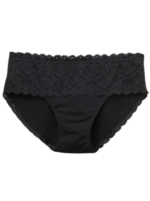 Calcinha Em Renda e Algodão – Preto