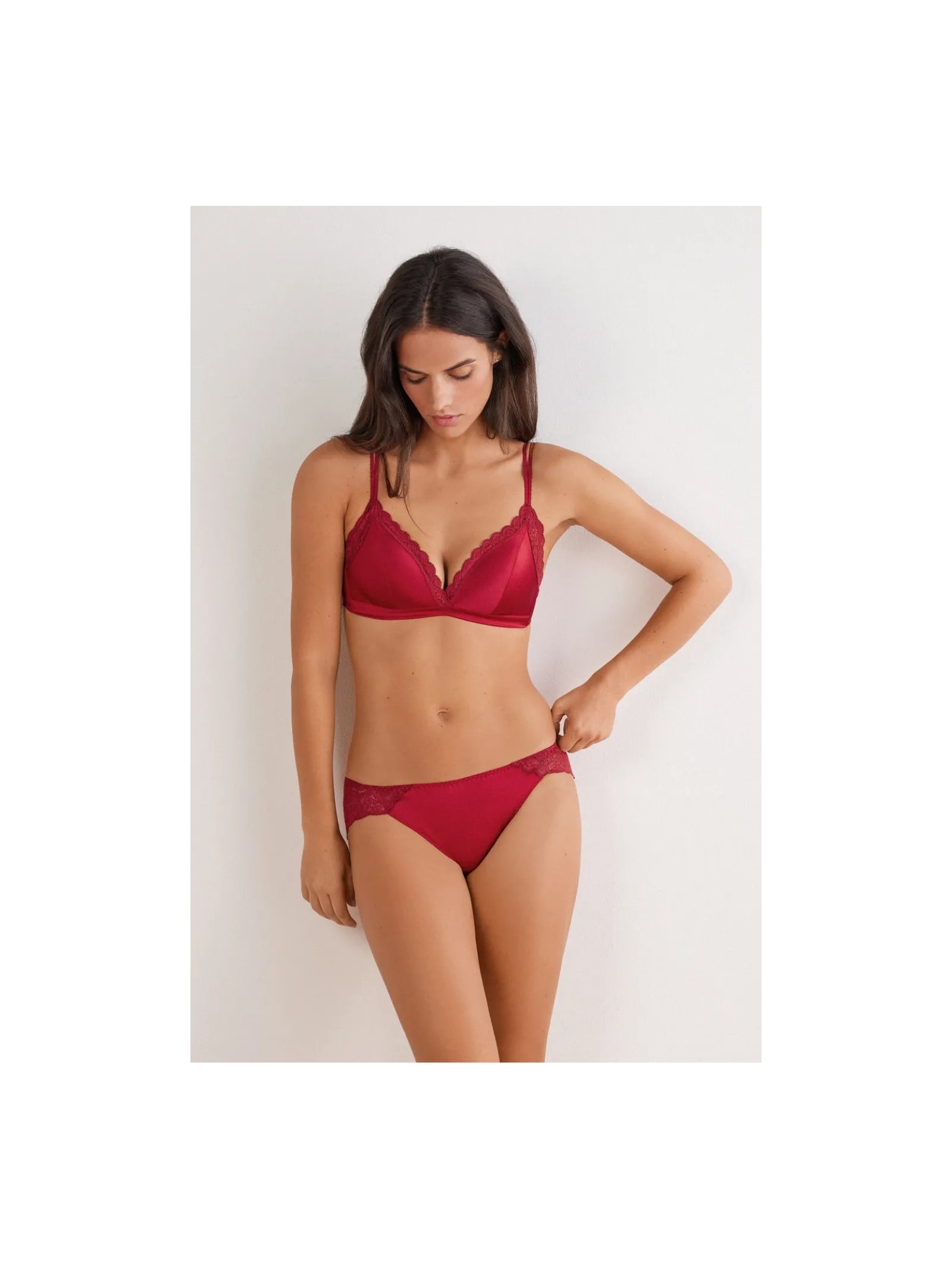 Calcinha Em Seda e Renda Vermelho Intimissimi