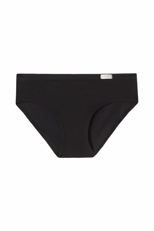 Calcinha Envolvente Em Algodão - Preto