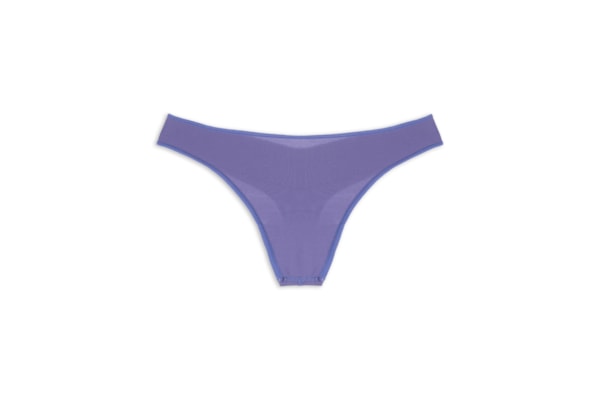 Calcinha Fio Dental Acabamento Invisível Em Microfibra - Azul