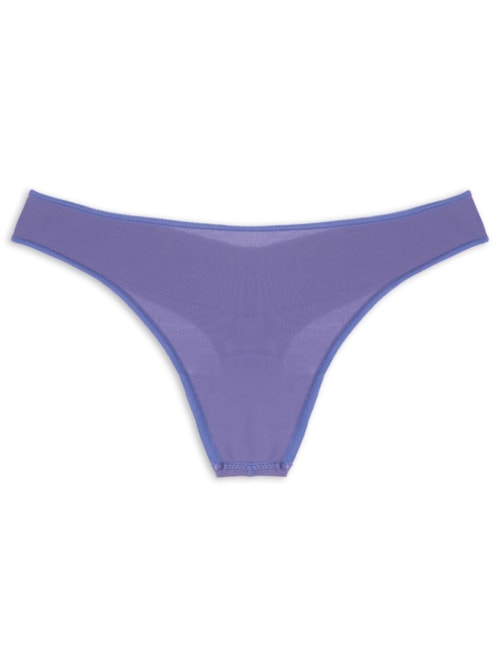 Calcinha Fio Dental Acabamento Invisível Em Microfibra – Azul