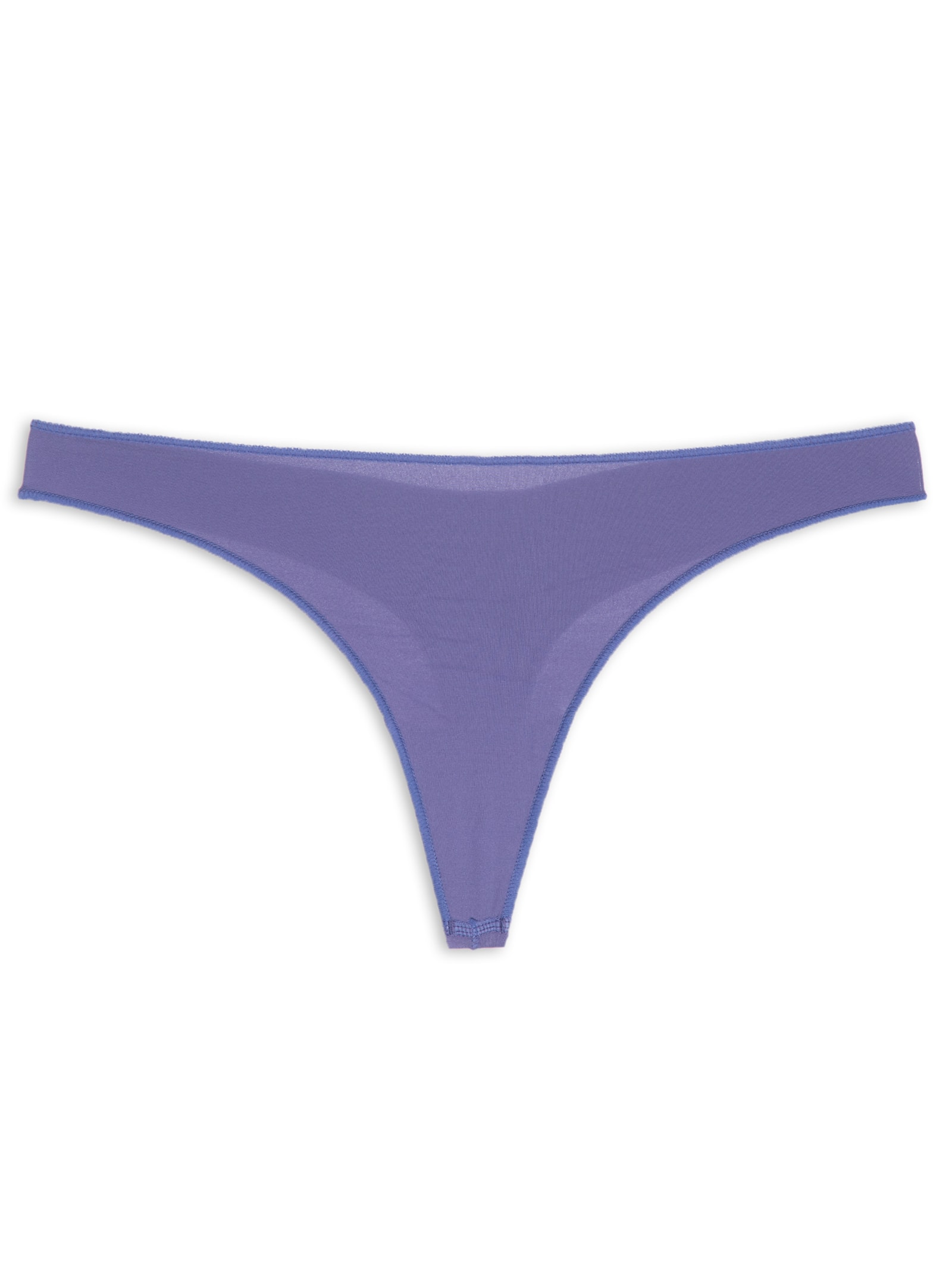 Calcinha Fio Dental Acabamento Invisível Em Microfibra Com Cós Em Renda Azul Hope