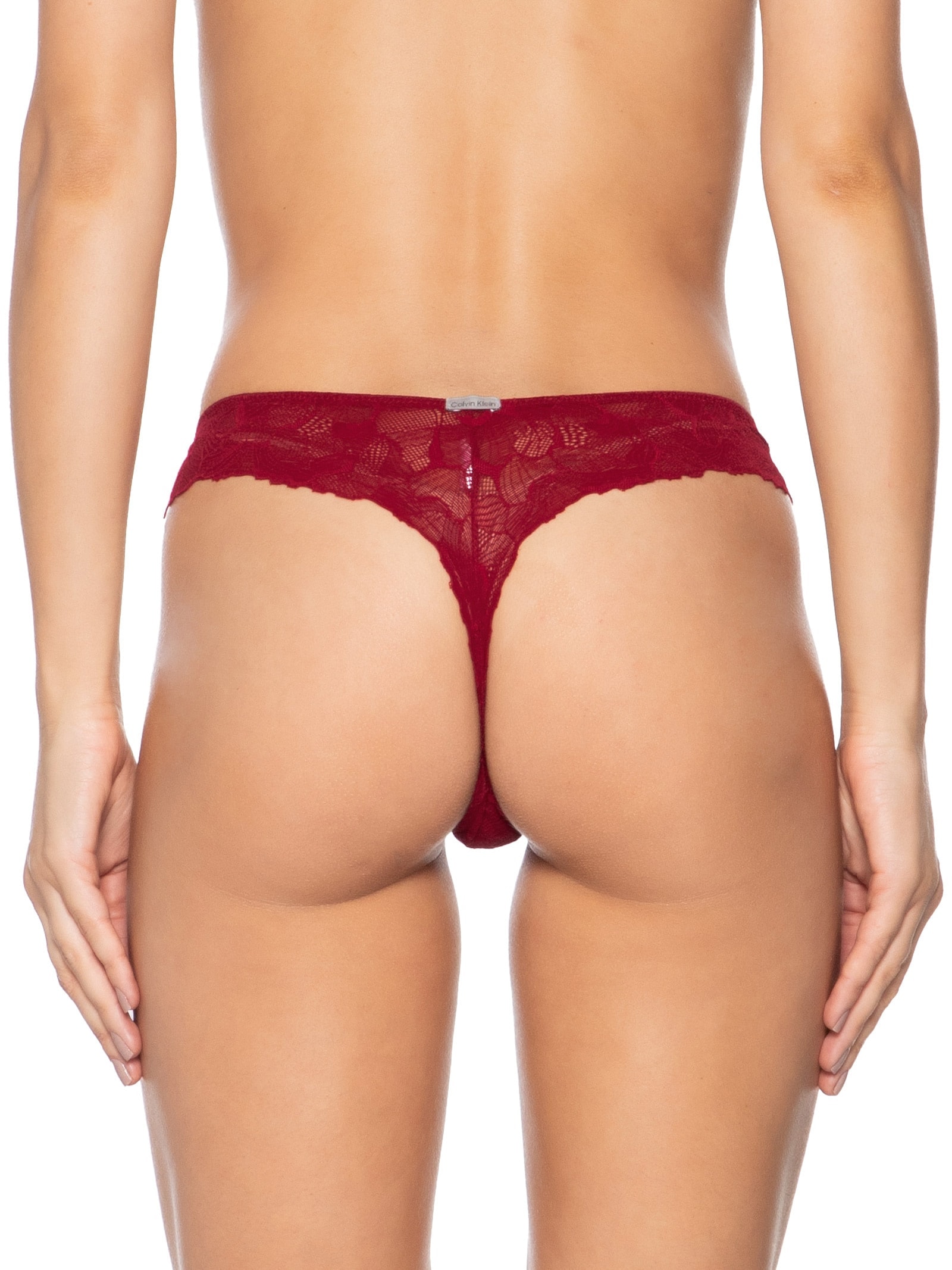 Calcinha Fio Dental Bridal Lace Vermelho Calvin Klein Underwear