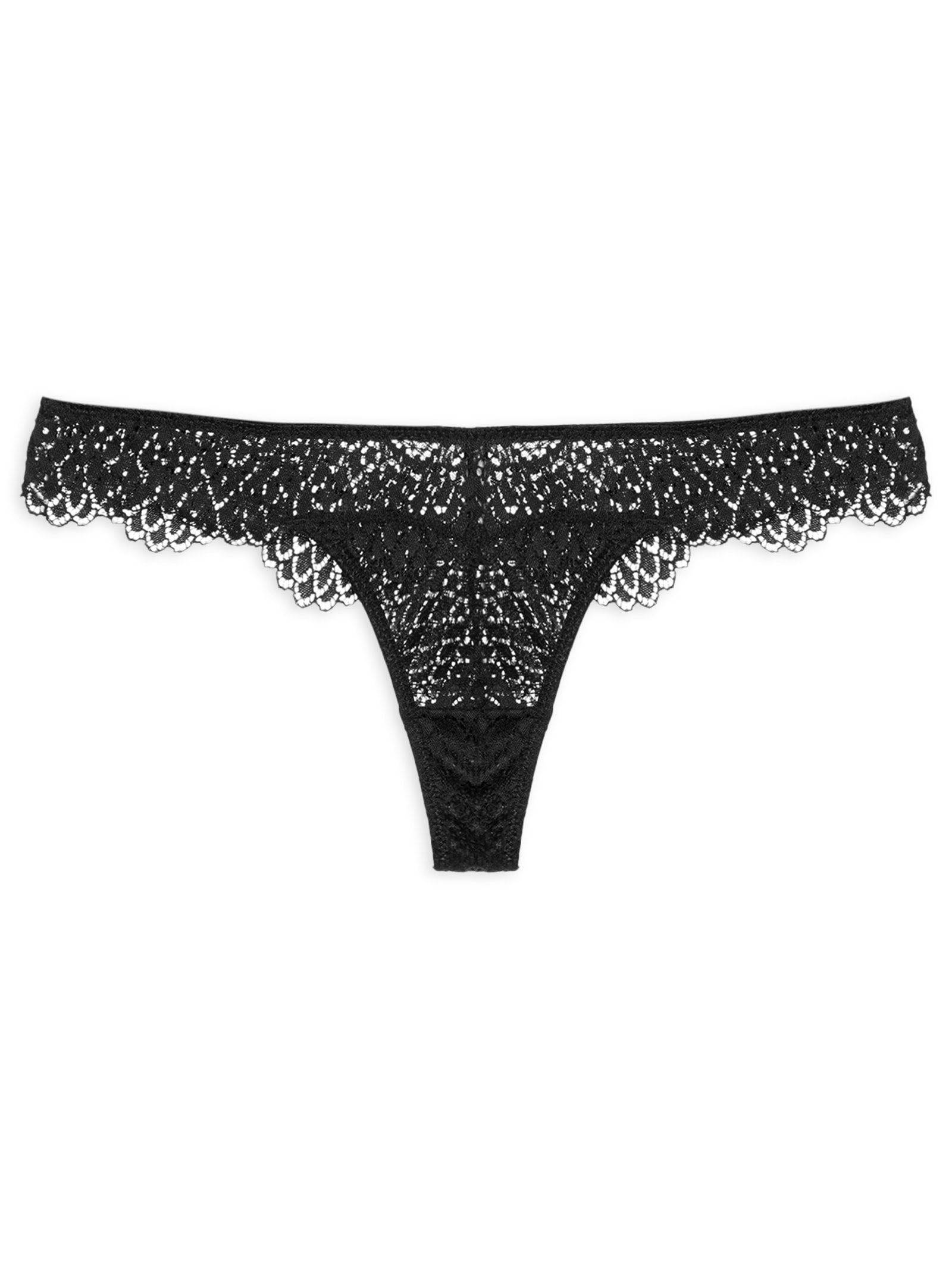 Calcinha Fio Dental Confort Lace Preto Calvin Klein Underwear