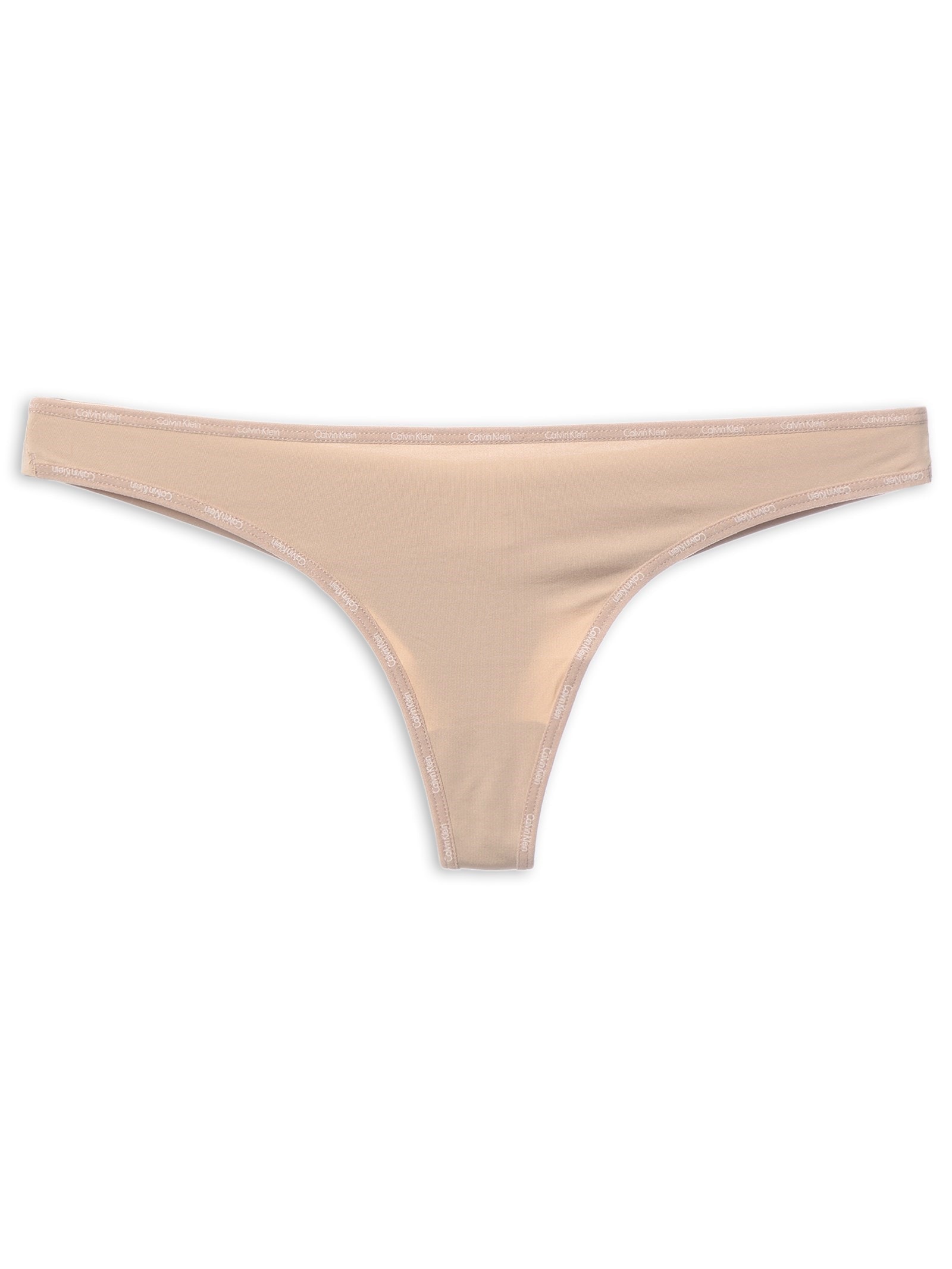 Calcinha Fio Dental Duplo Micro Bege  Calvin Klein Underwear