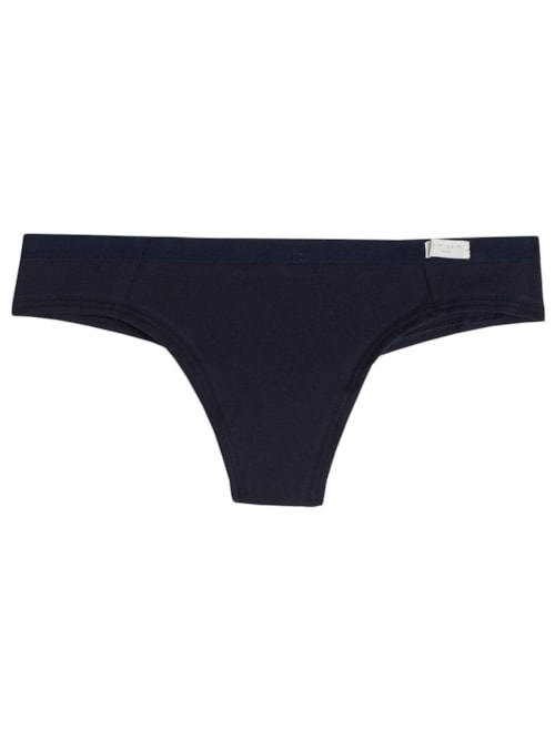 Calcinha Fio Dental Em Algodao Natural – Azul