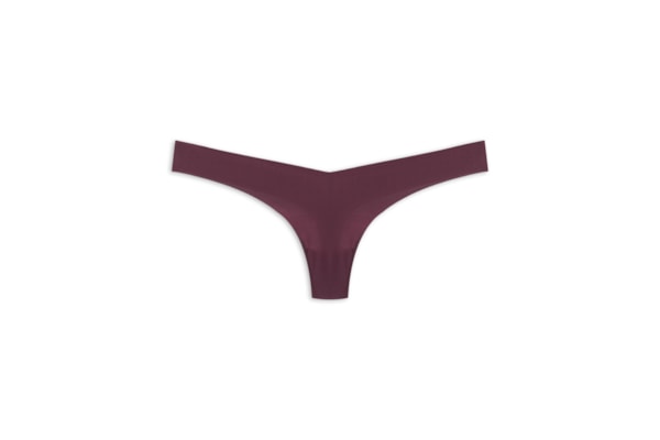 Calcinha Fio Dental Em Microfibra Nude - Vermelho