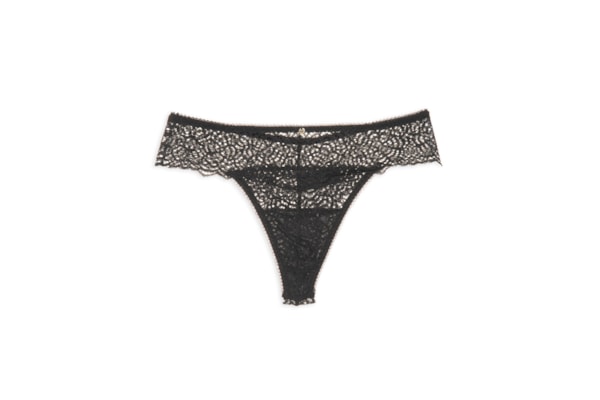 Calcinha Fio Dental Em Renda - Preto