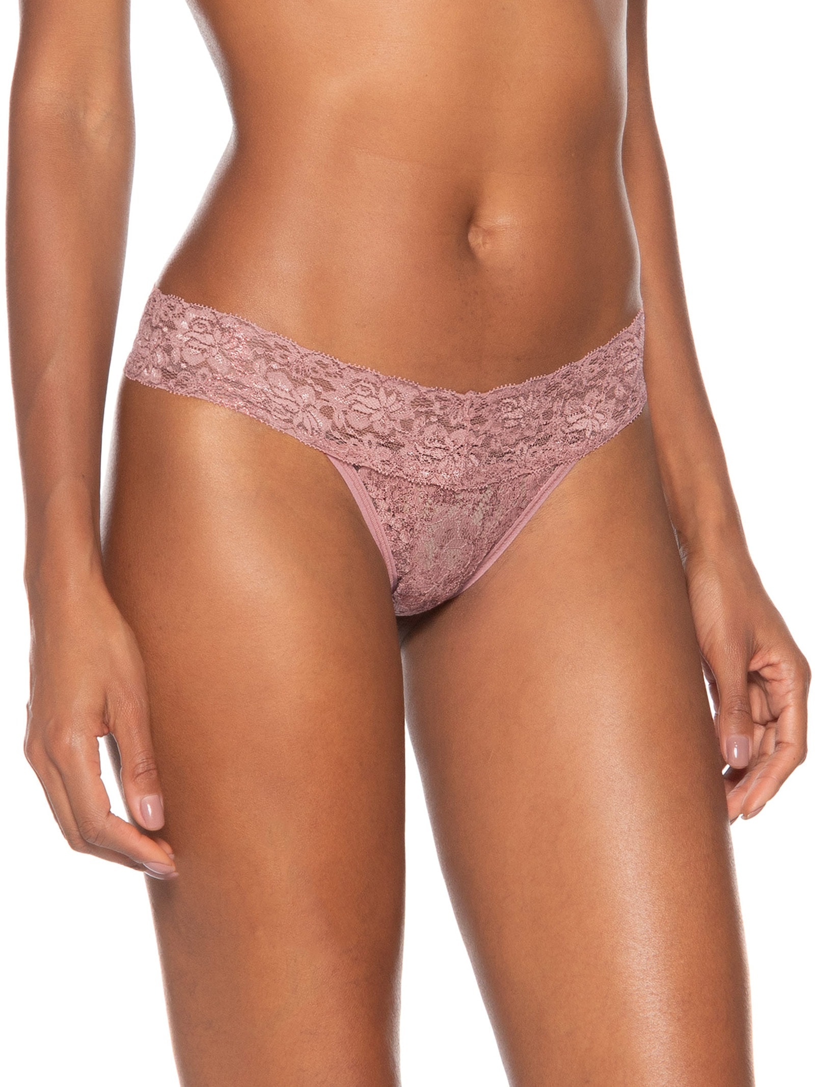 Calcinha Fio Dental Em Renda Rosa Hope