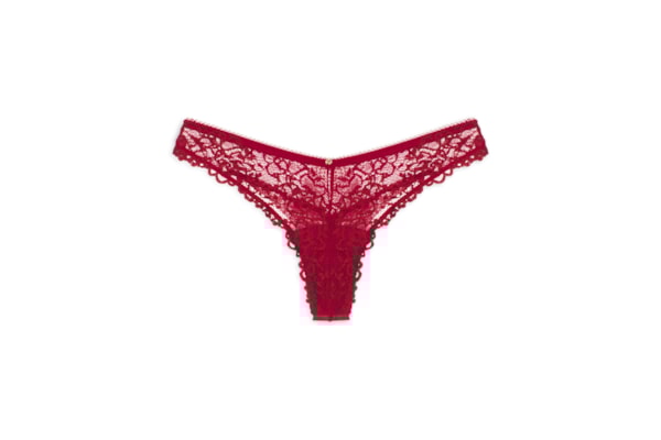 Calcinha Fio Dental Em Renda - Vermelho