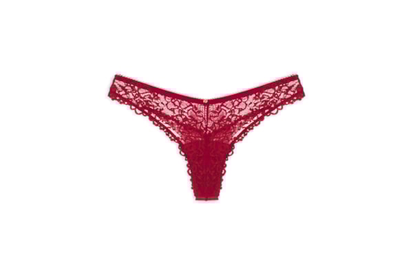 Calcinha Fio Dental Em Renda - Vermelho
