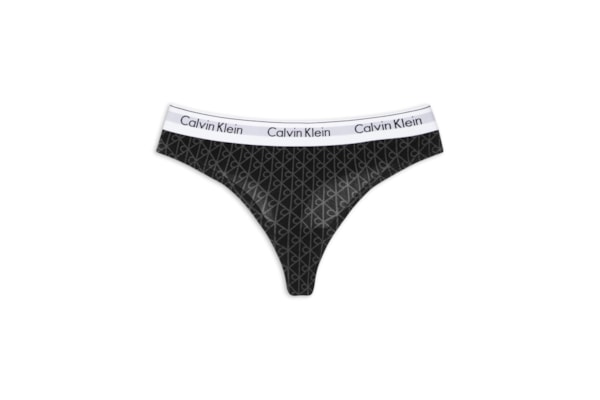 Calcinha Fio Dental Estampada Modern Cotton - Preto