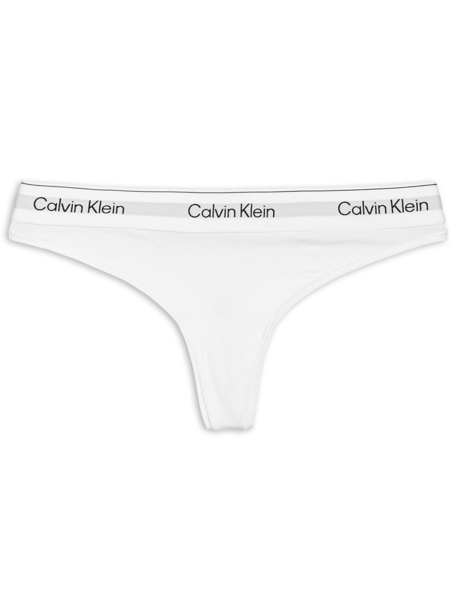 Calcinha Fio Dental Icon Cotton Modal  Branco Calvin Klein Underwear