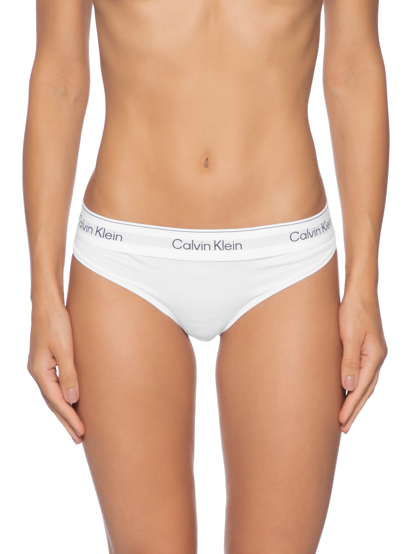 Calcinha Fio Dental Icon Cotton Modal  Branco Calvin Klein Underwear