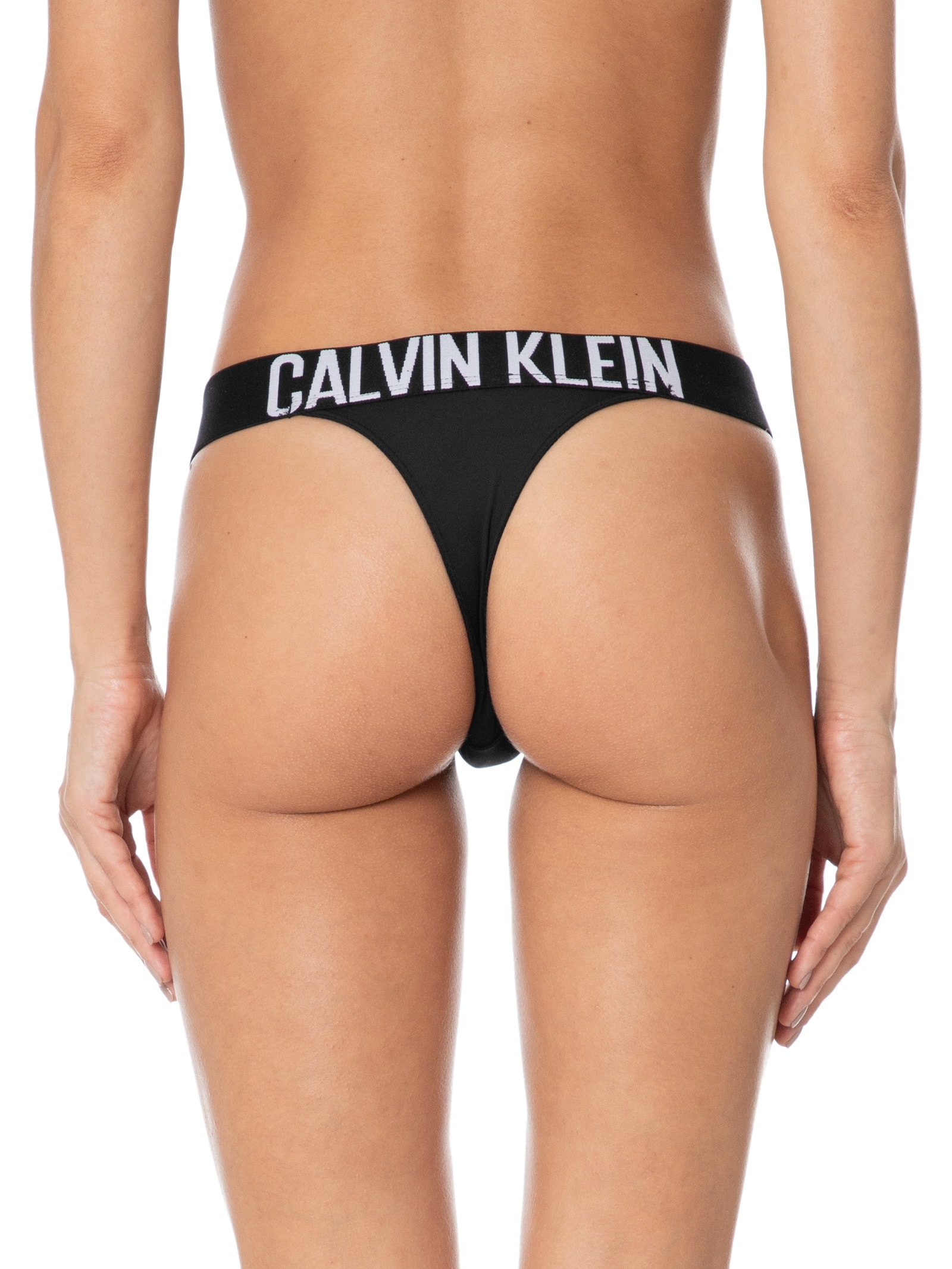 Calcinha Fio Dental Micro Intense Power Preto Calvin Klein Underwear