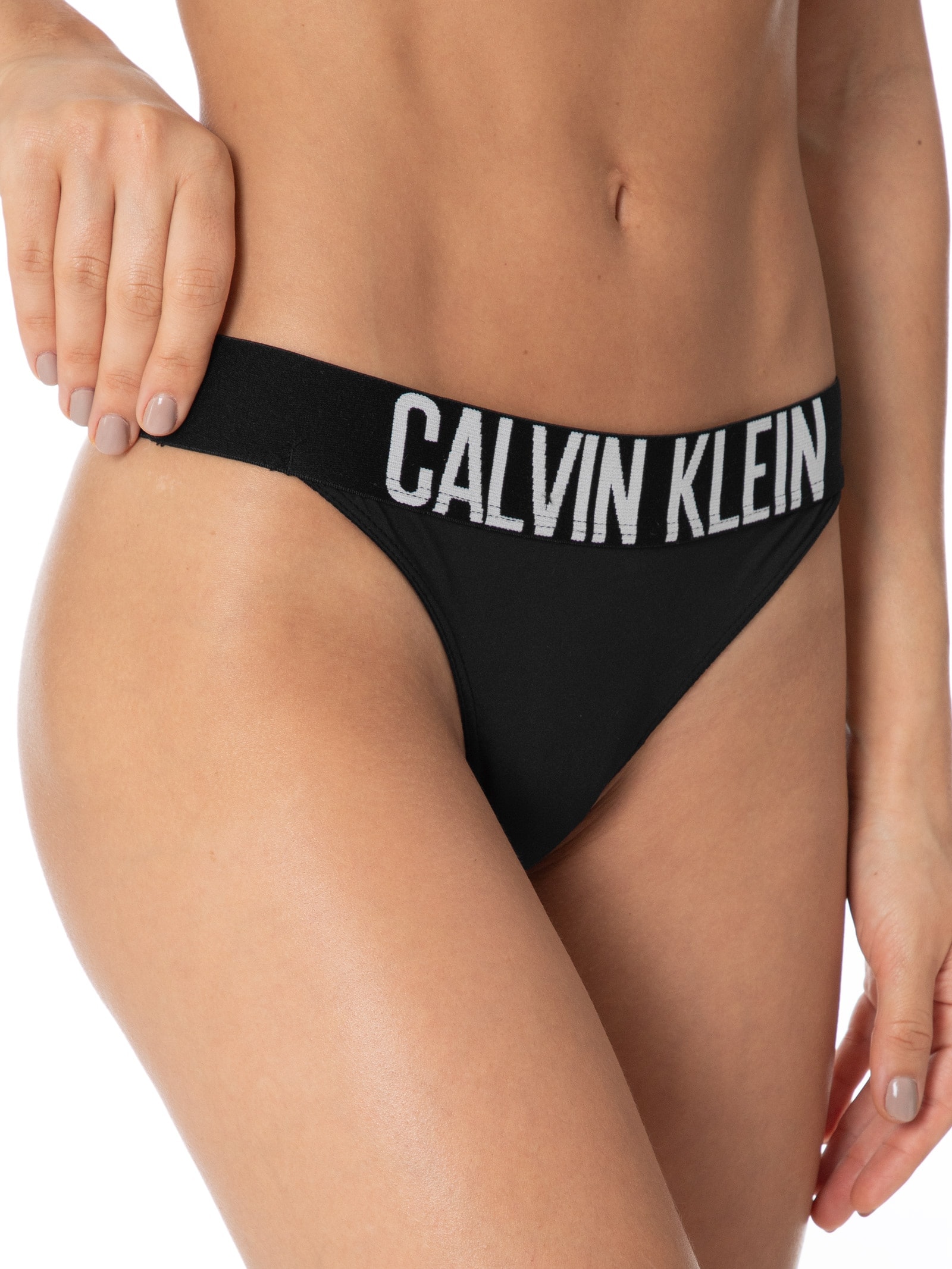 Calcinha Fio Dental Micro Intense Power Preto Calvin Klein Underwear