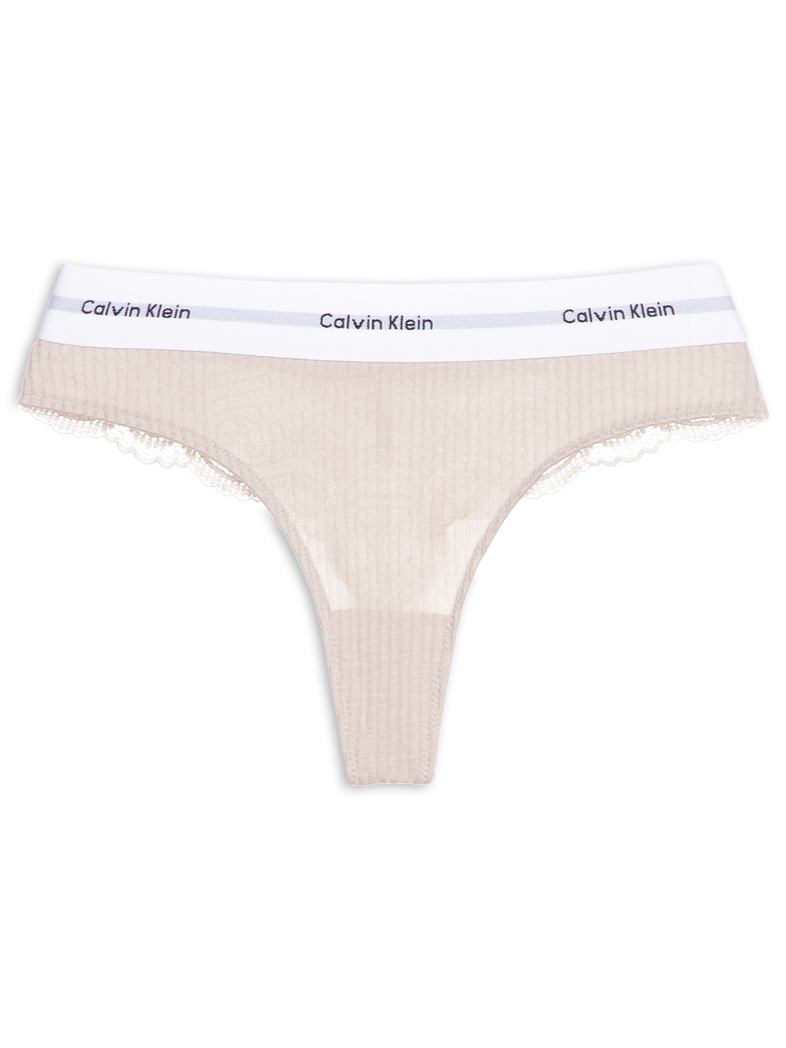 Calcinha Fio Dental Modal Lace Modern RI – Bege Calvin Klein Underwear