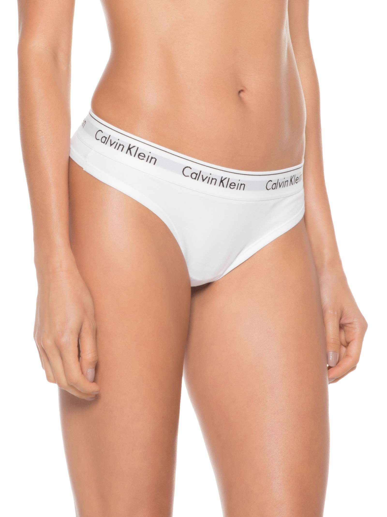 Calcinha Fio Dental Modern Cotton Branco Calvin Klein Underwear