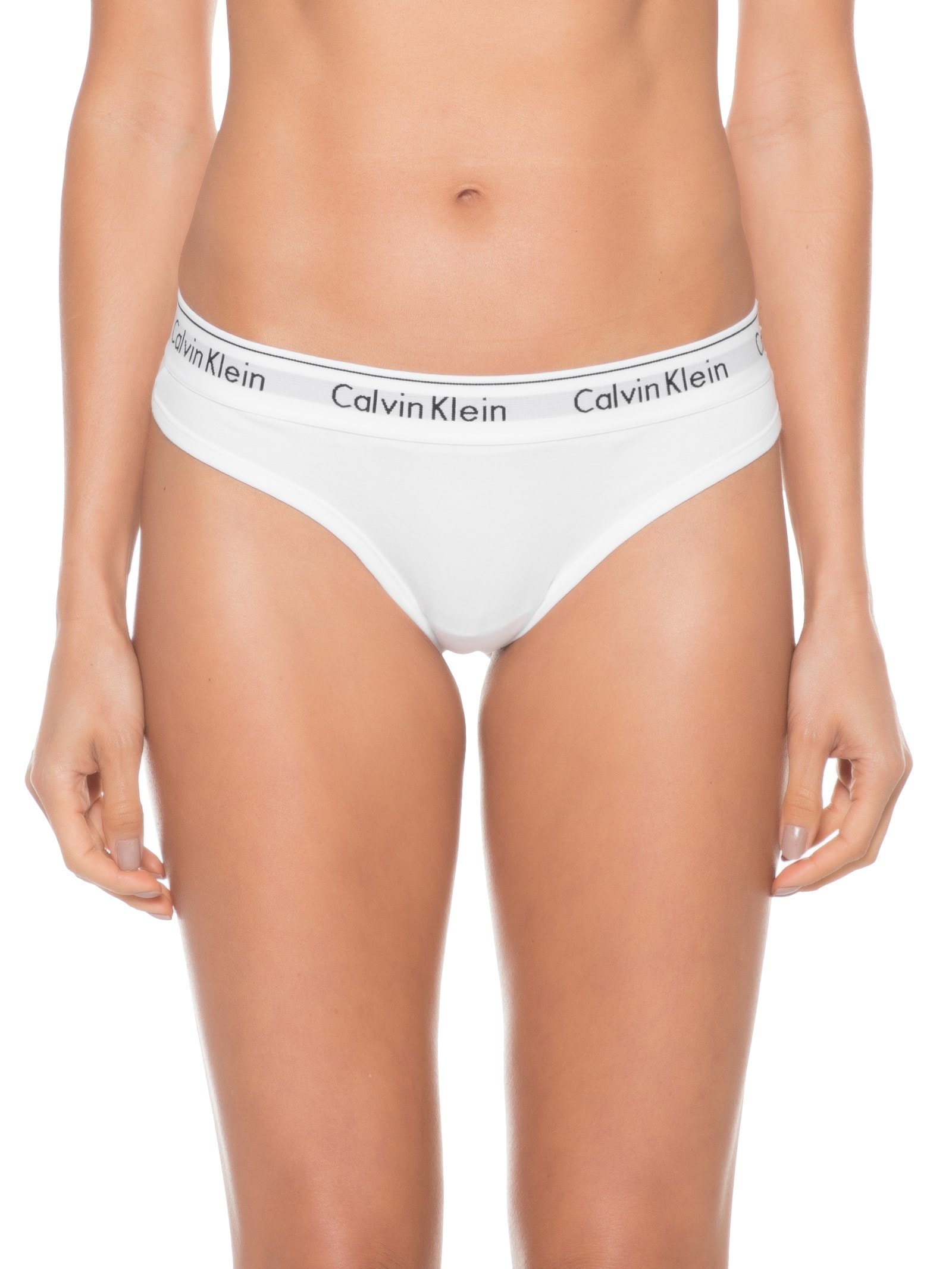Calcinha Fio Dental Modern Cotton Branco Calvin Klein Underwear