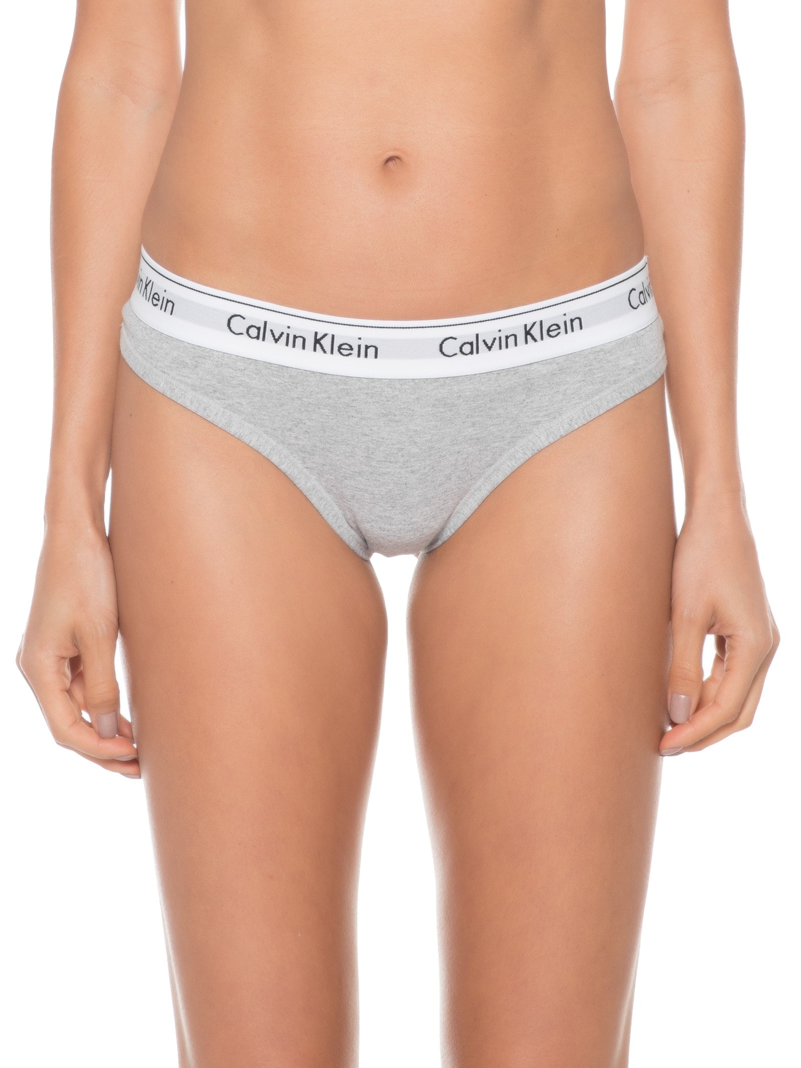 Calcinha Fio Dental Modern Cotton Cinza Calvin Klein Underwear