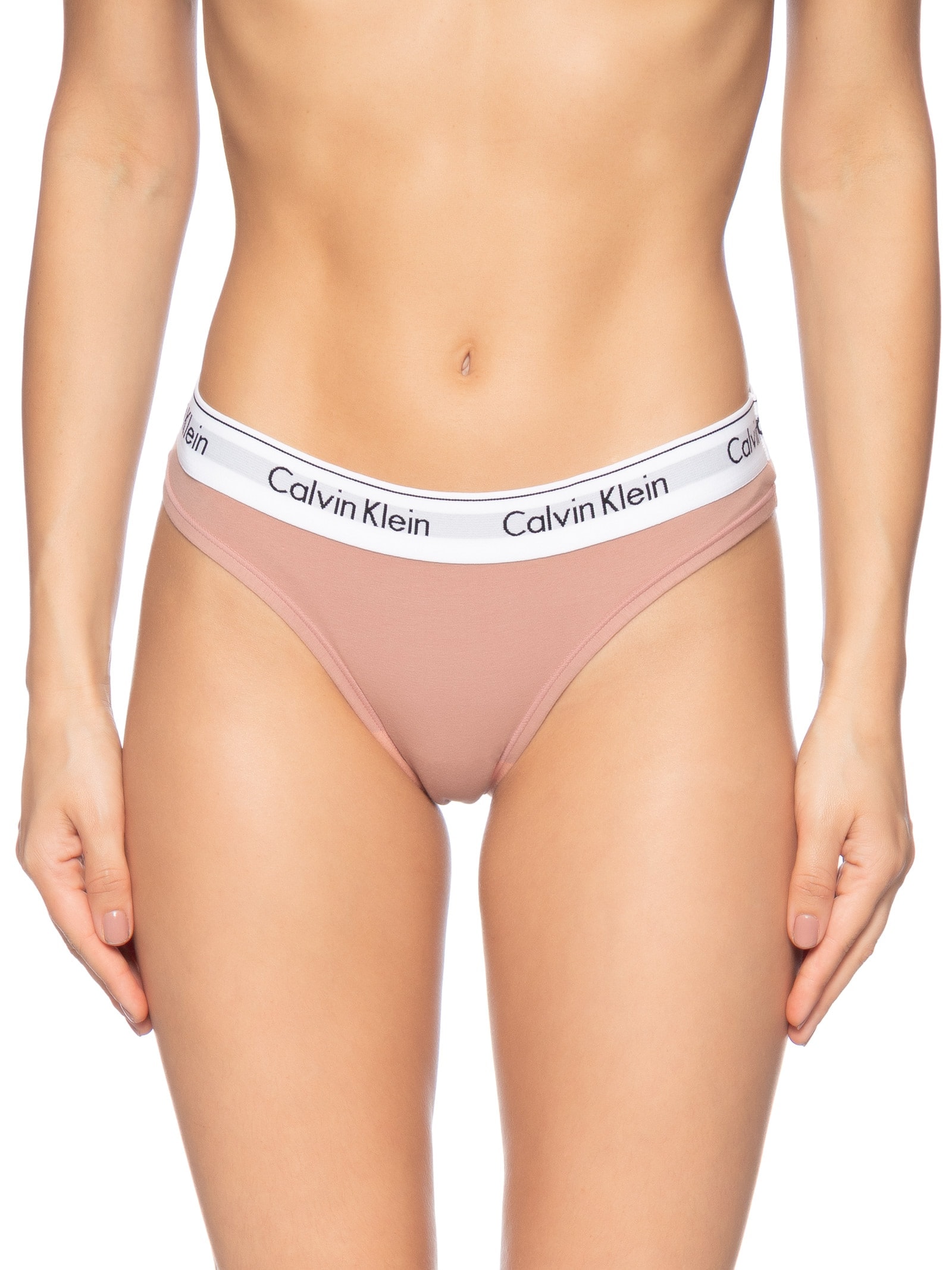 Calcinha Fio Dental Modern Cotton Marrom Calvin Klein Underwear