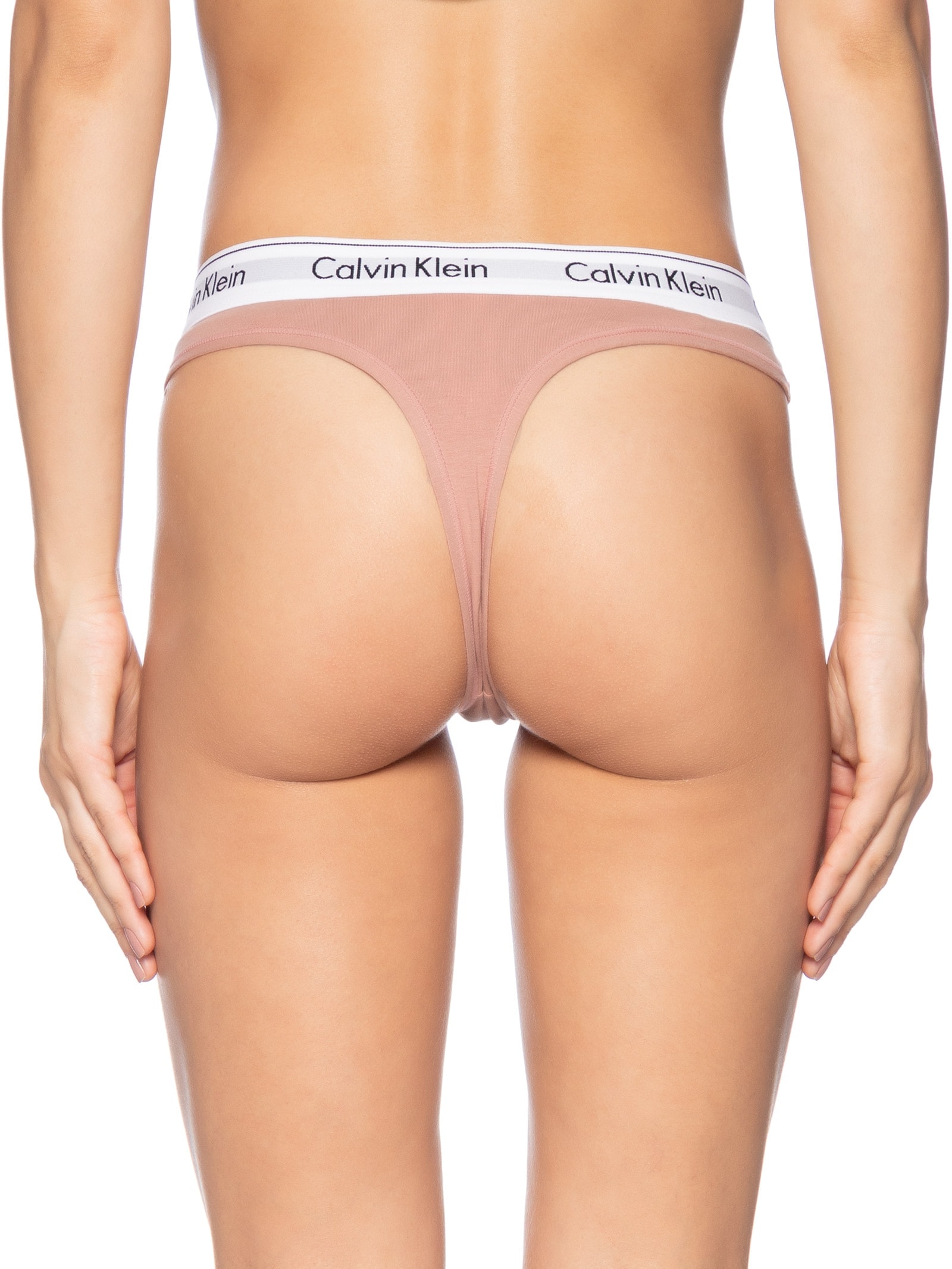 Calcinha Fio Dental Modern Cotton Marrom Calvin Klein Underwear