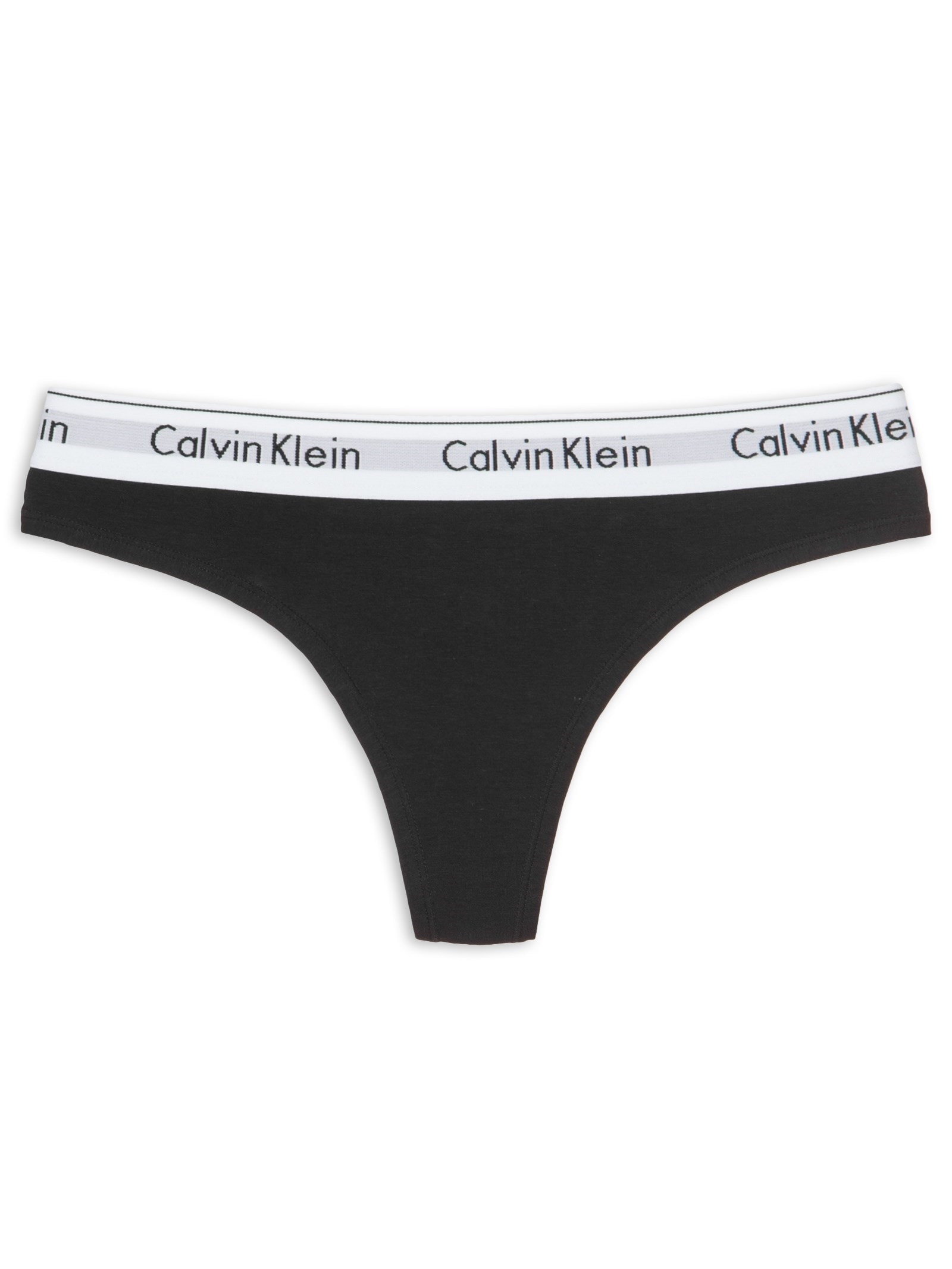 Calcinha Fio Dental Modern Cotton Preto Calvin Klein Underwear
