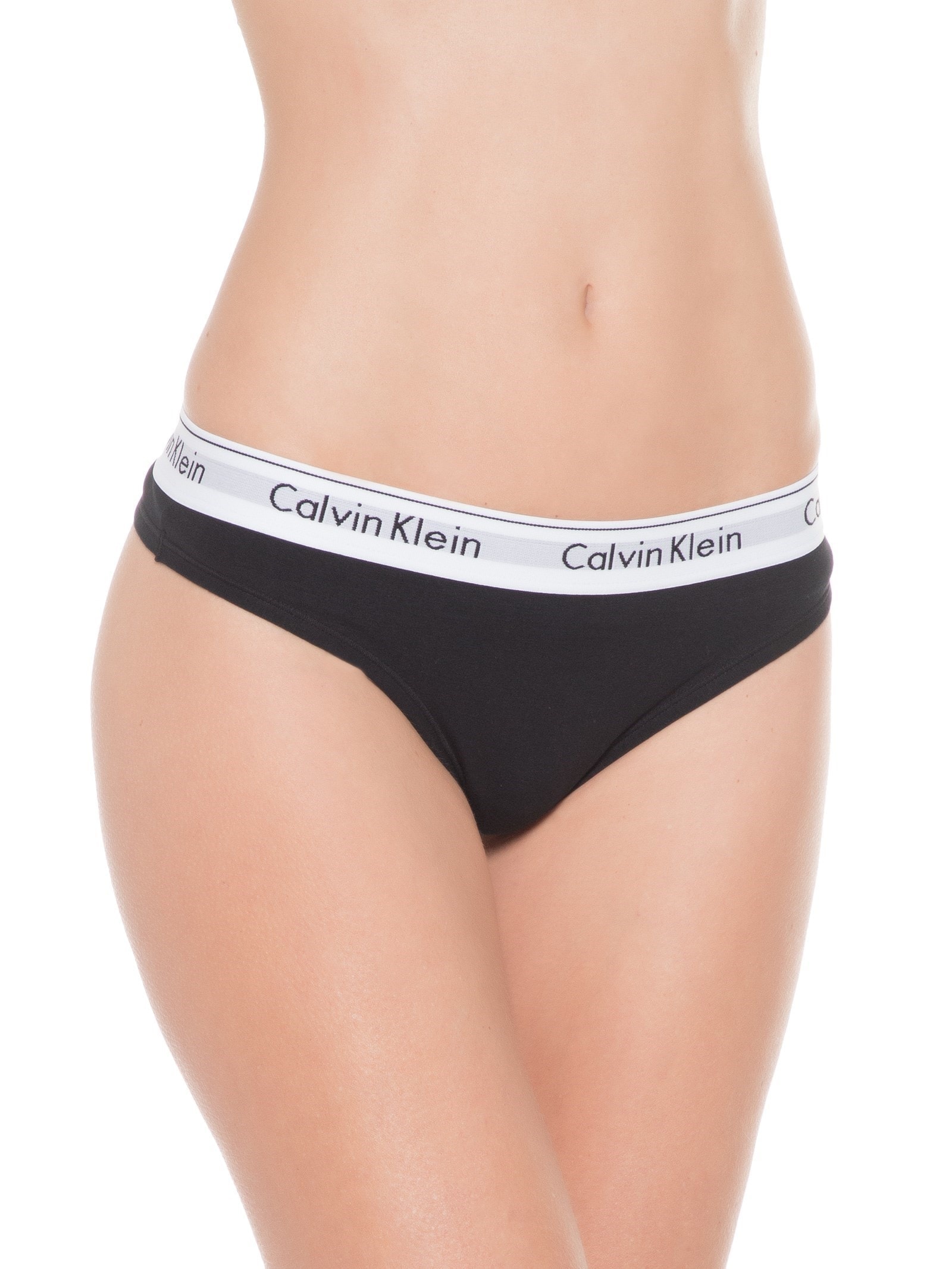 Calcinha Fio Dental Modern Cotton Preto Calvin Klein Underwear
