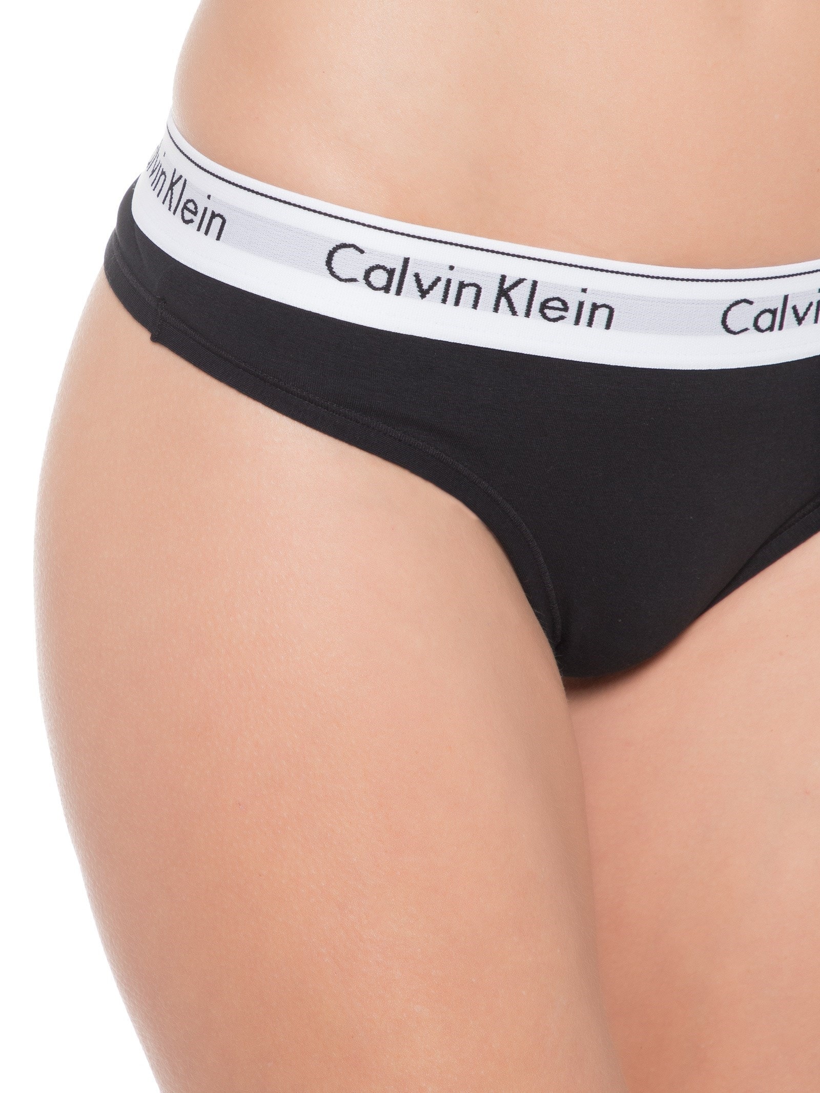 Calcinha Fio Dental Modern Cotton Preto Calvin Klein Underwear