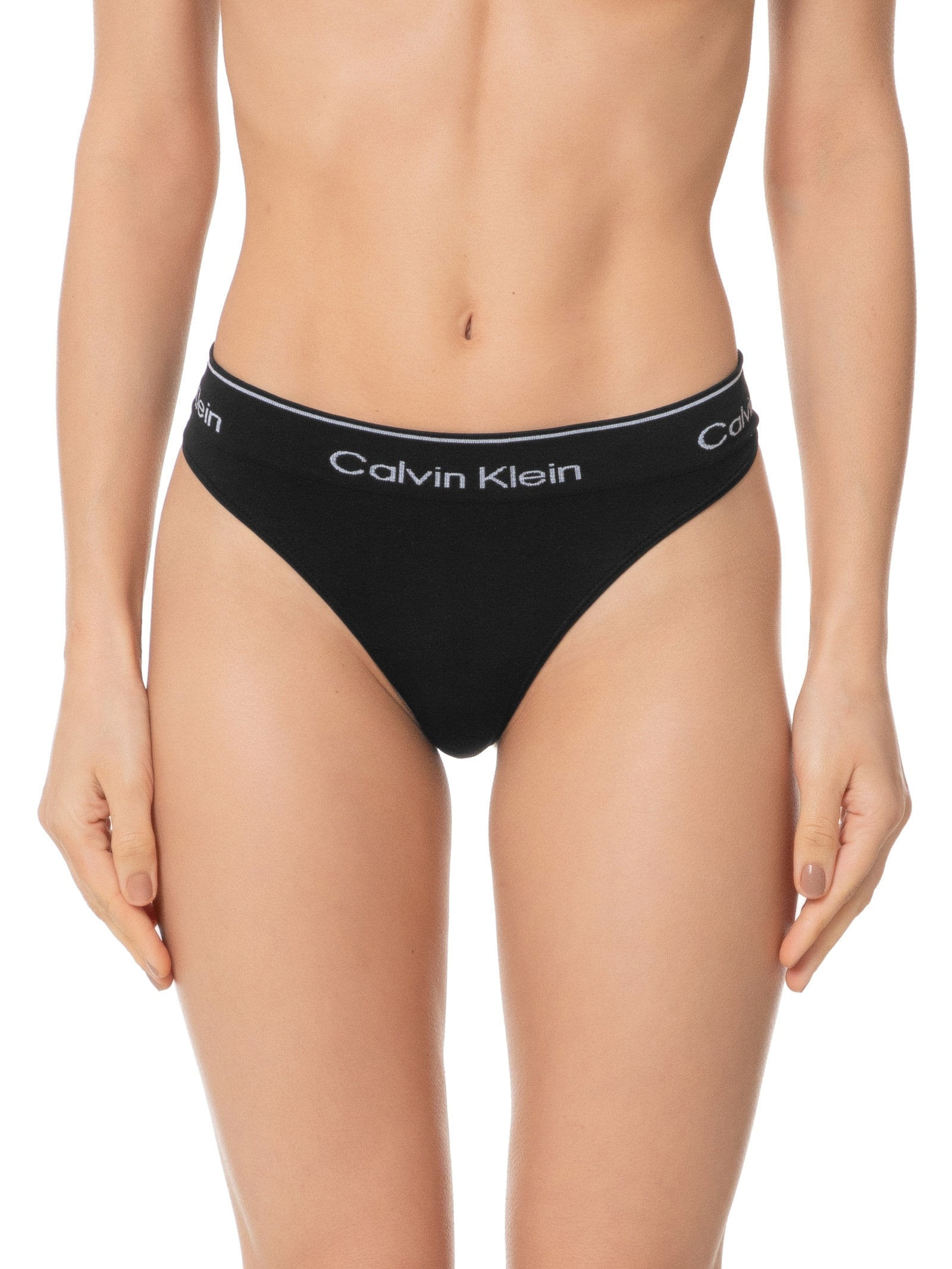 Calcinha Fio Dental Modern Cotton Seamless Preto Calvin Klein Underwear