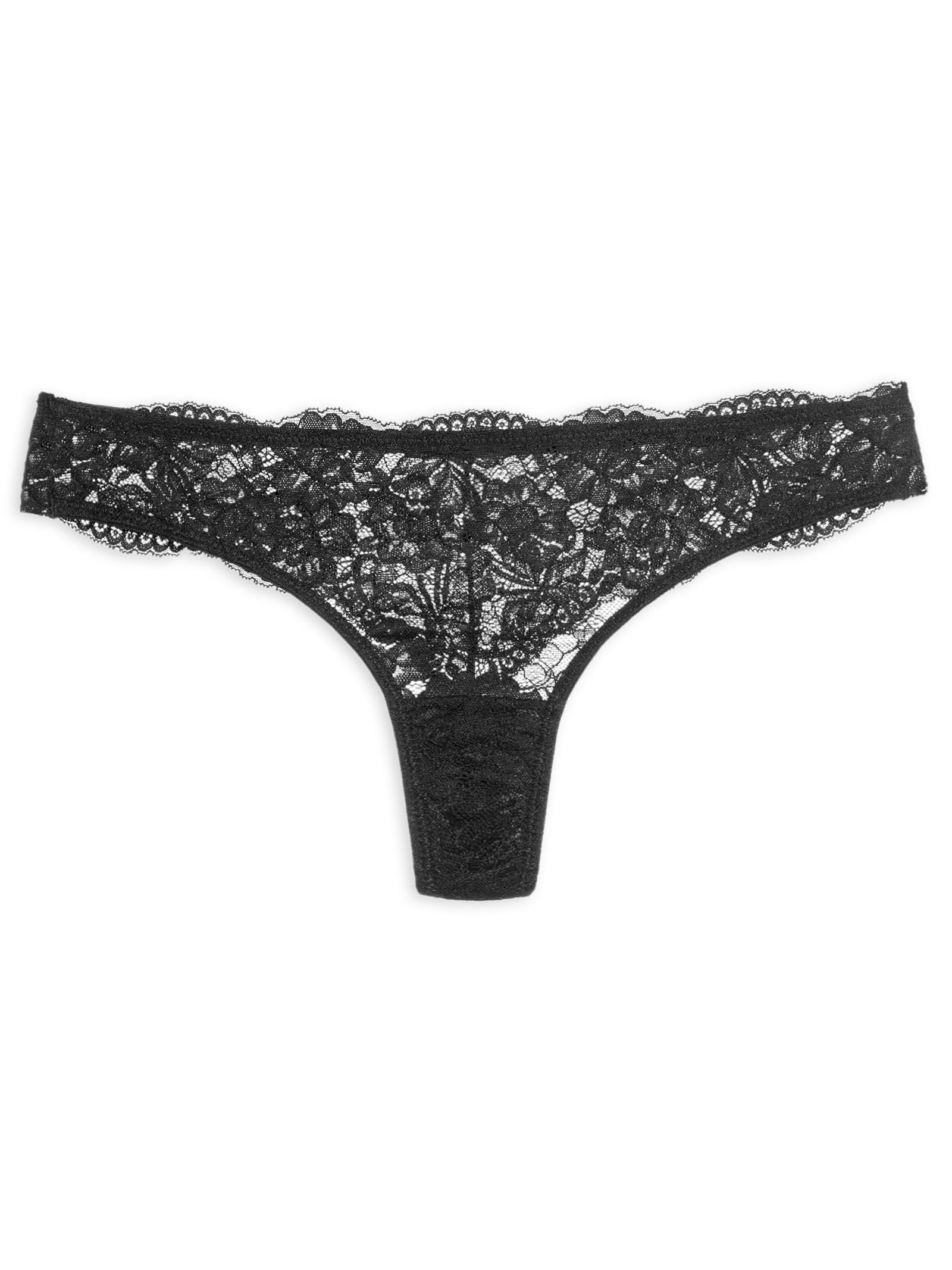 Calcinha Fio Dental Renda Classic Lace Preto Calvin Klein Underwear