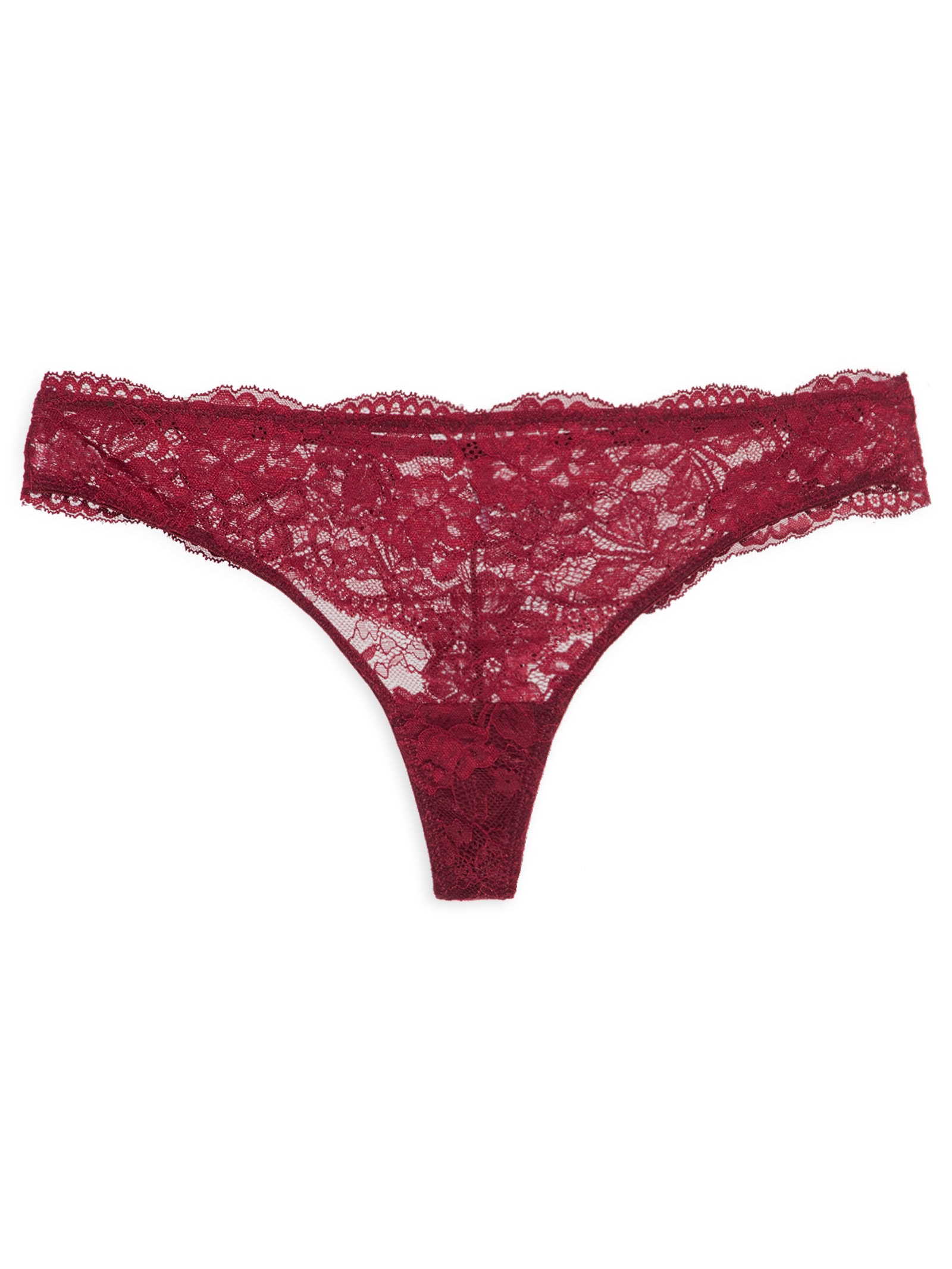 Calcinha Fio Dental Renda Classic Lace Vermelho Calvin Klein Underwear