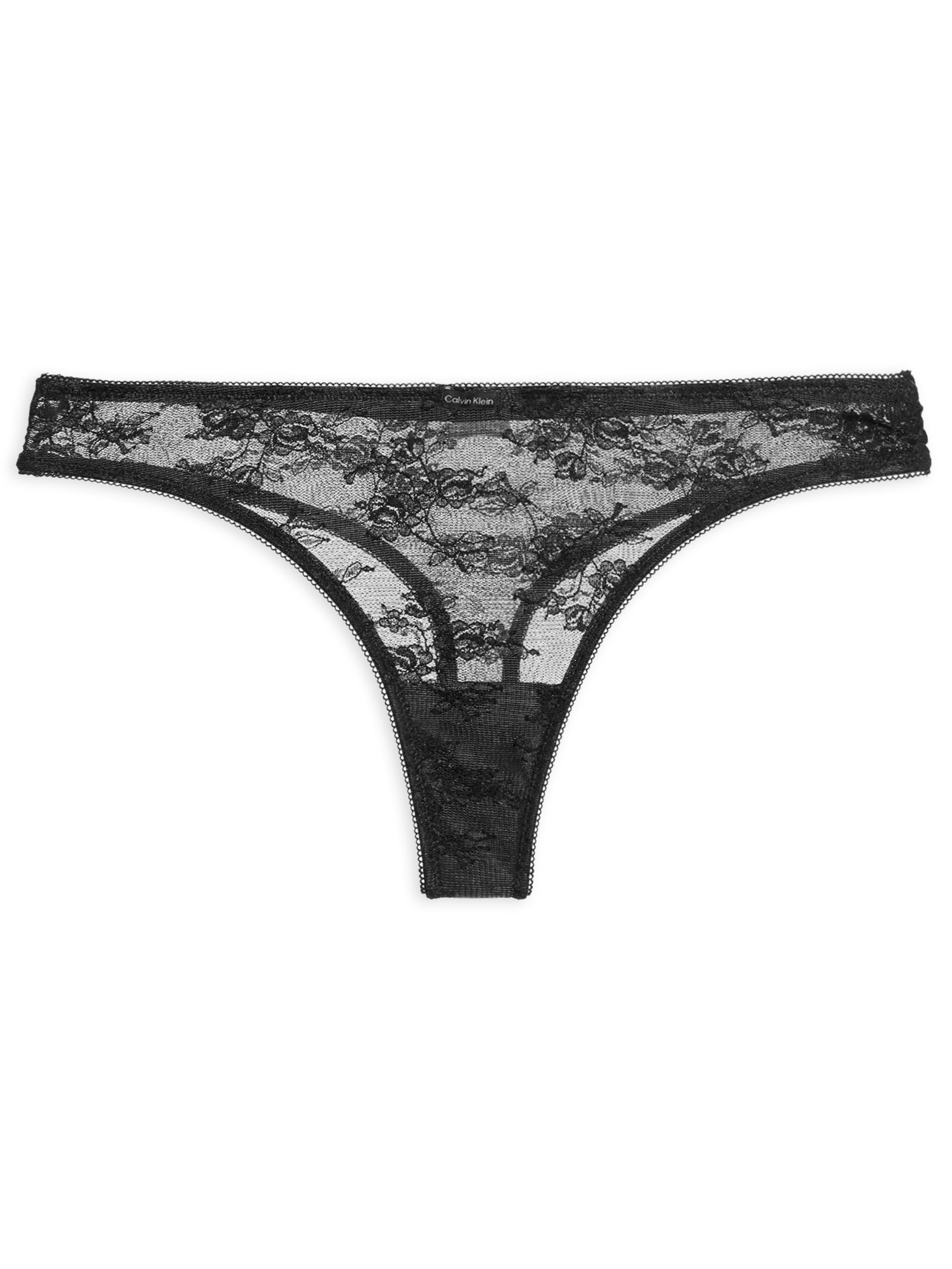 Calcinha Fio Dental Renda Icon Lace – Preto Calvin Klein Underwear