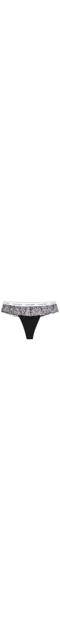 Calcinha Fio Dental String Ck Modern Lace - Preto