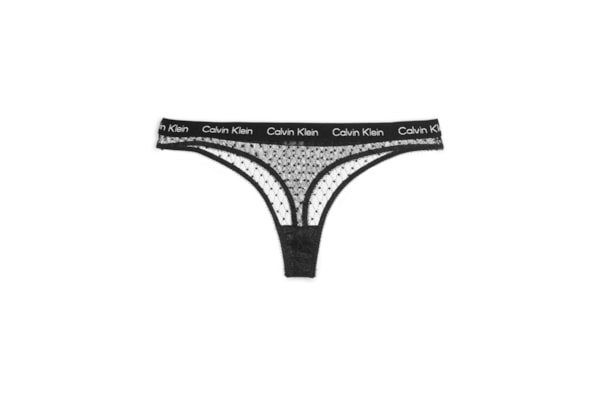 Calcinha Fio Dental Tule Geométrico – Preto