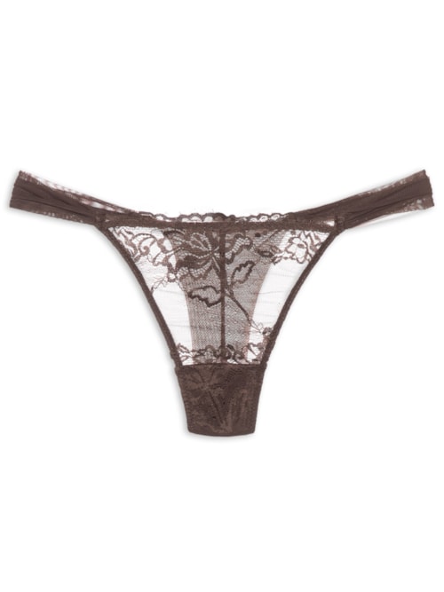 Calcinha Fio Renda Expresso Glow - Marrom