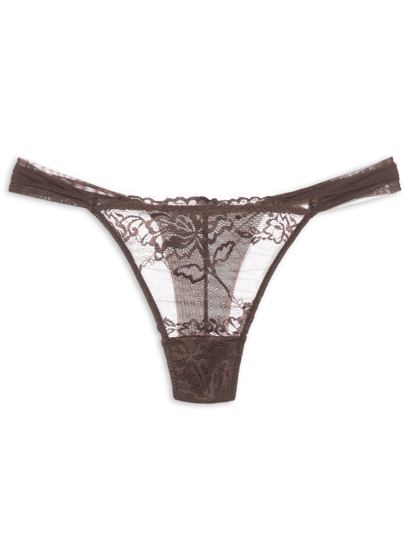 Calcinha Fio Renda Expresso Glow Marrom Jogê