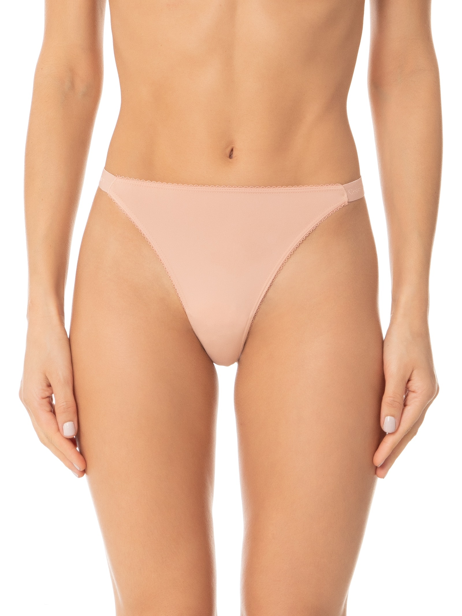 Calcinha Fio String Soft Lace Bege Calvin Klein Underwear