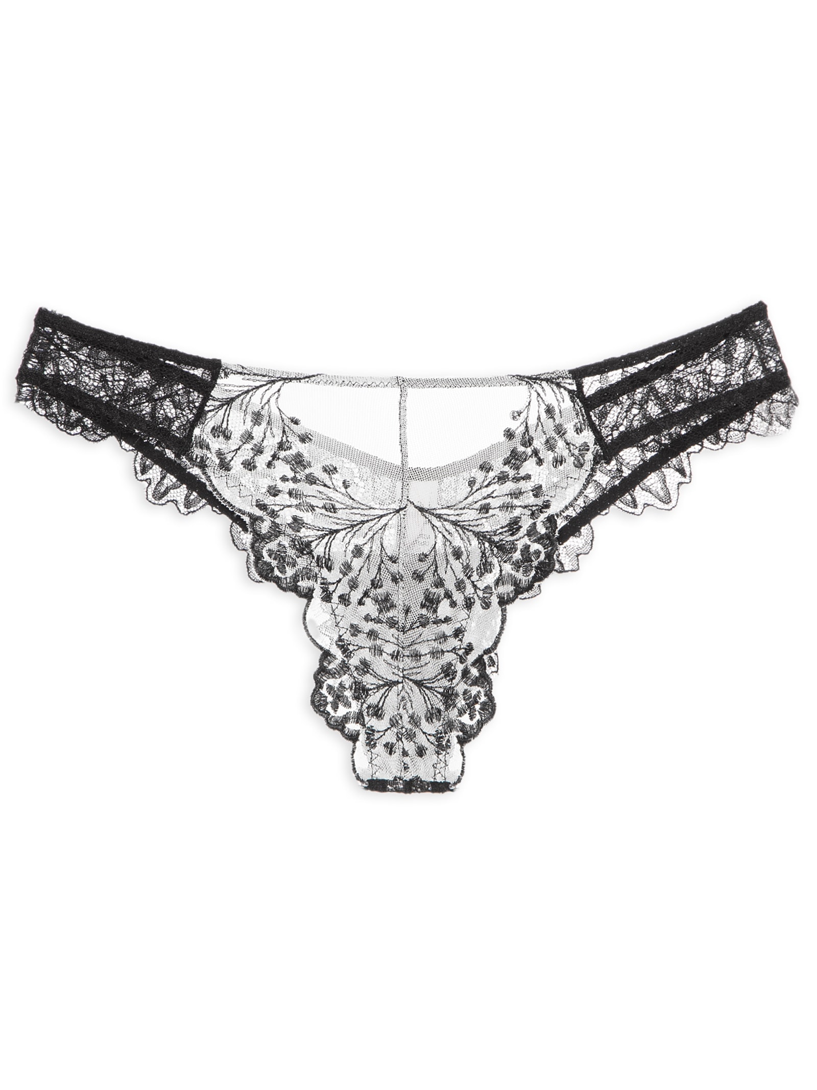 Calcinha Fio Tule Madona Preto Jogê