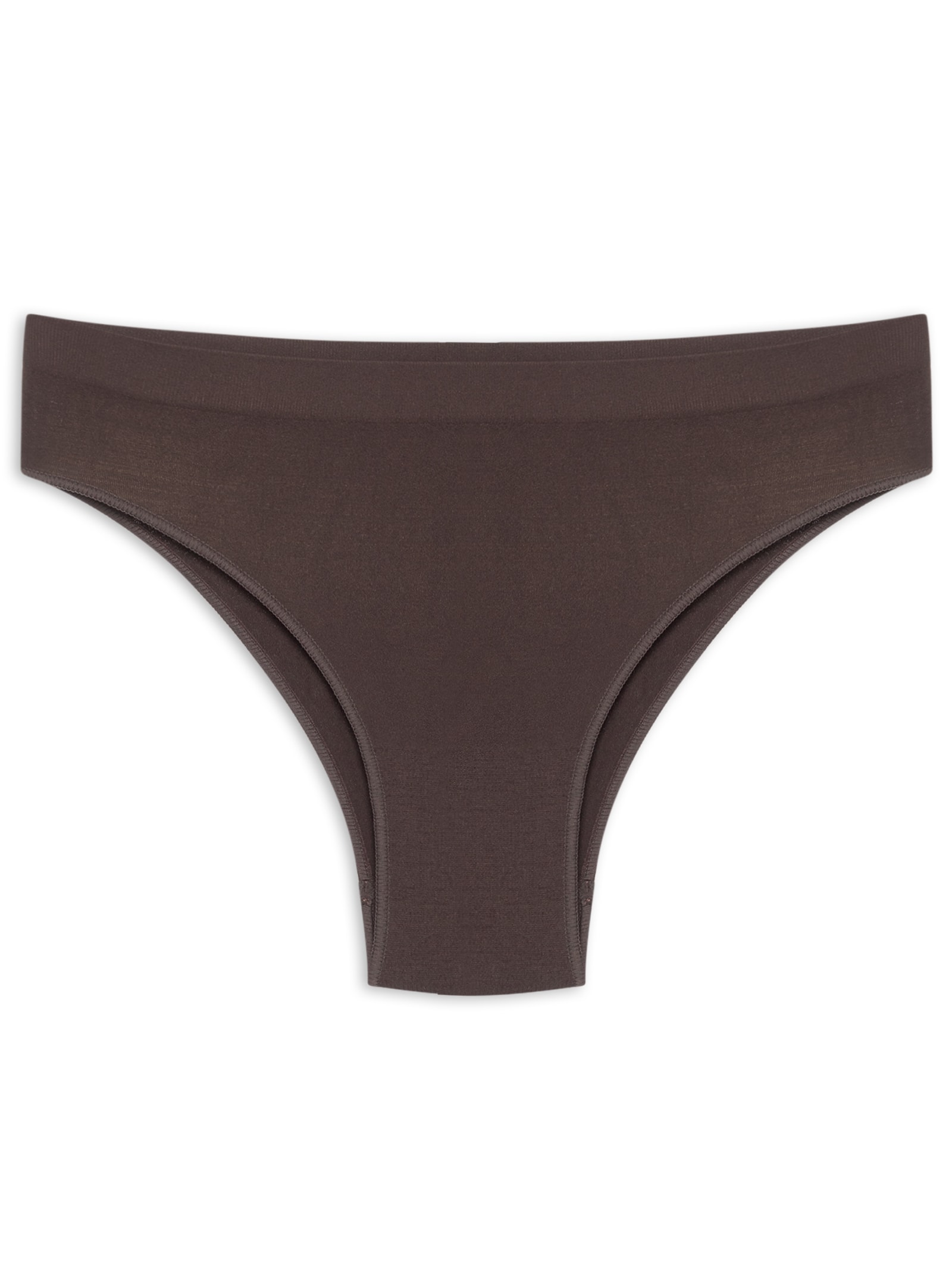 Calcinha Laterais Largas Em Microfibra Light Marrom Hope