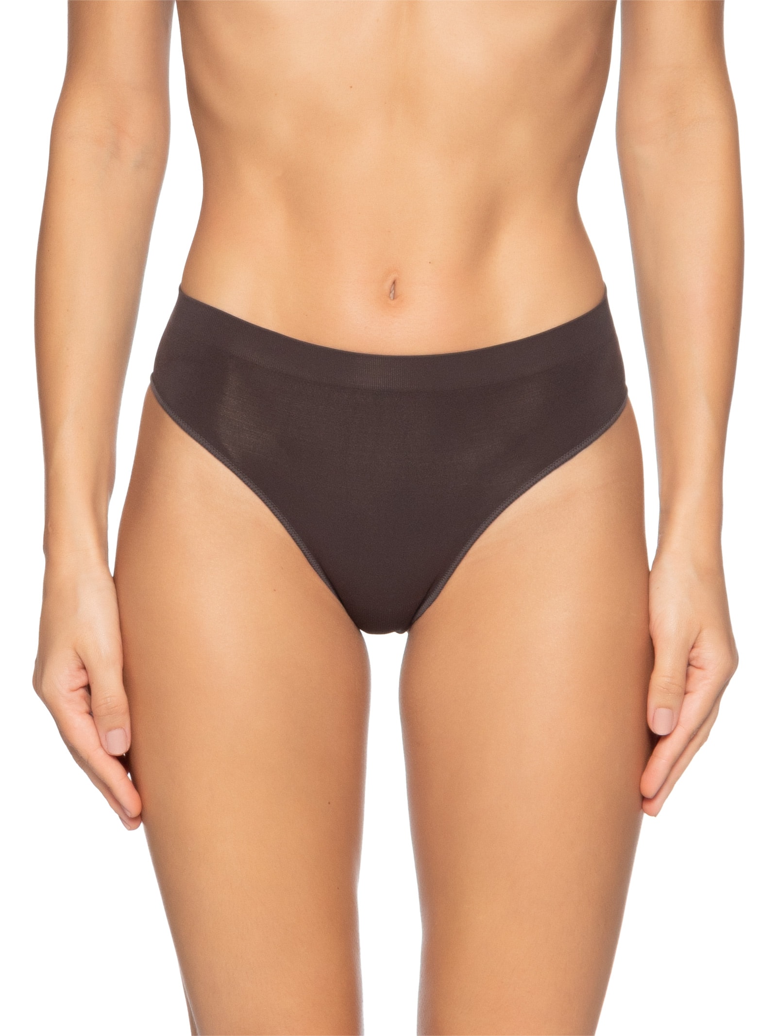 Calcinha Laterais Largas Em Microfibra Light Marrom Hope