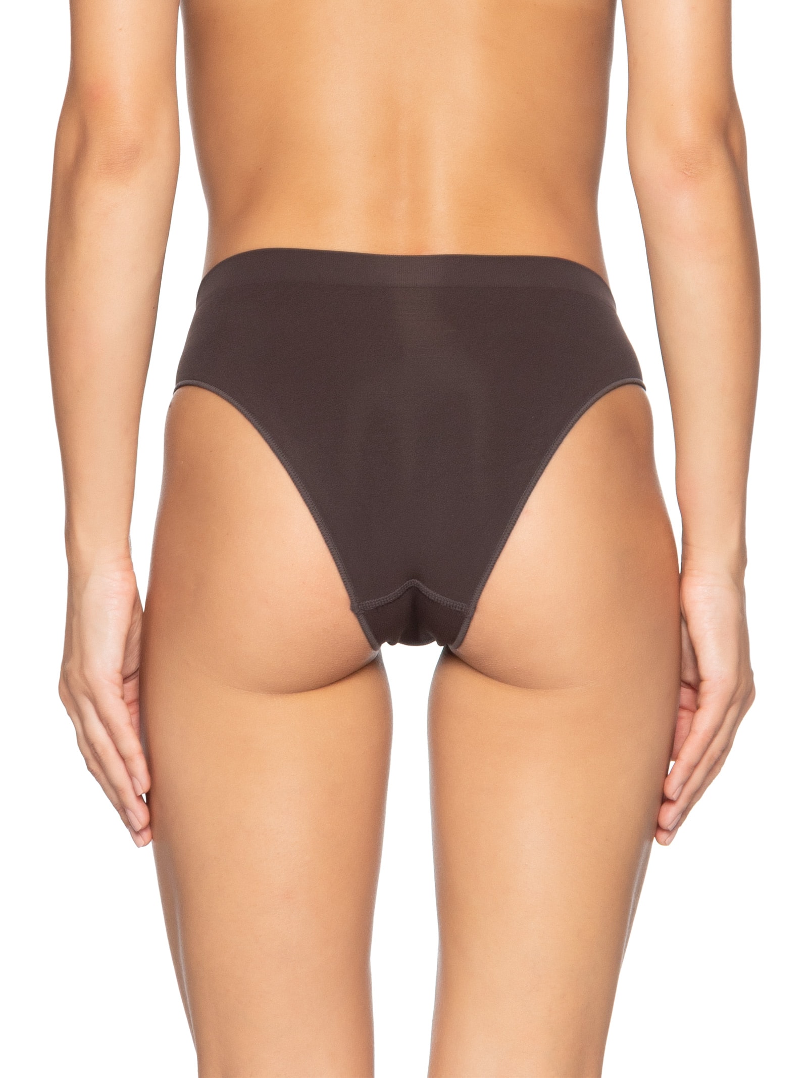 Calcinha Laterais Largas Em Microfibra Light Marrom Hope