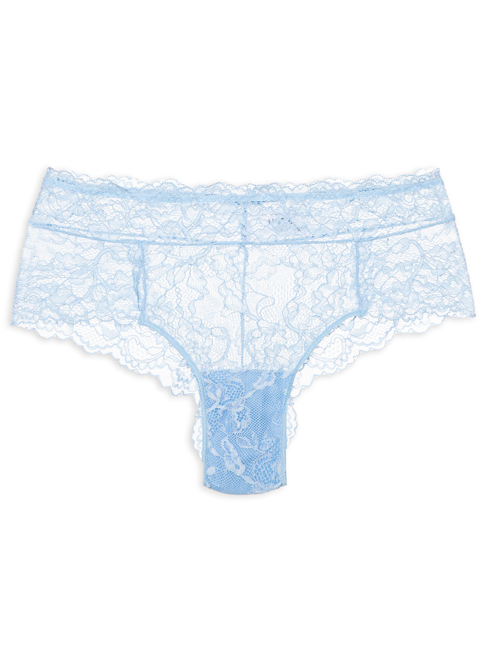 Calcinha Laterais Largas Em Renda Azul Hope
