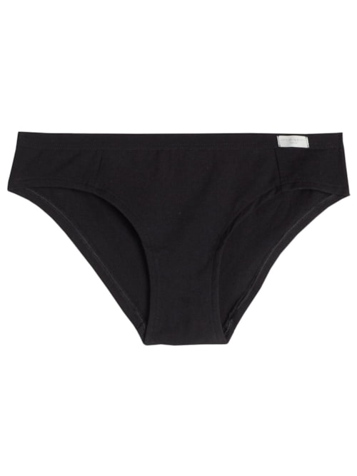 Calcinha Reta Em Algodao Natural – Preto