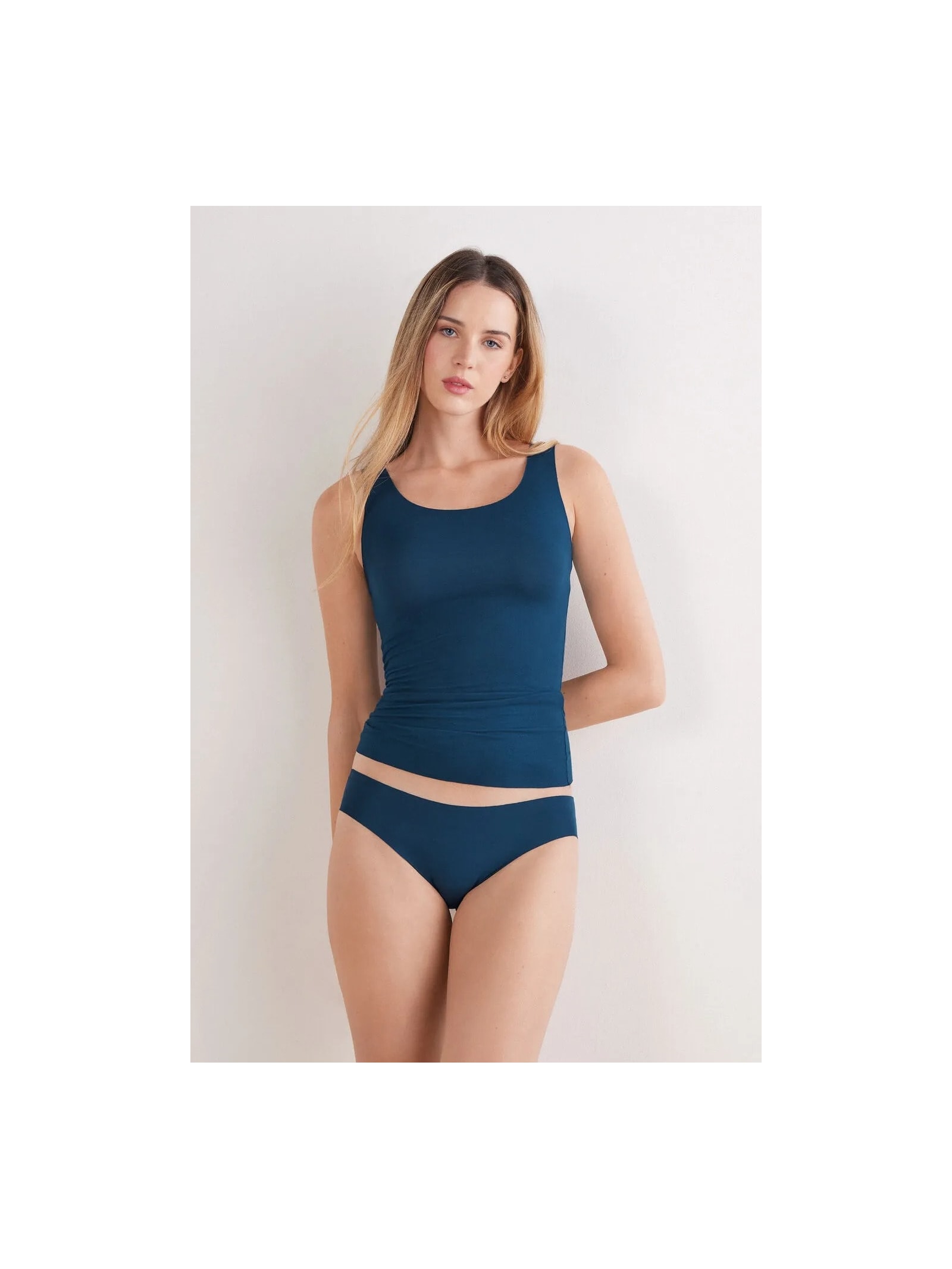 Calcinha Sem Costuras Em Algodão Supima Azul Intimissimi