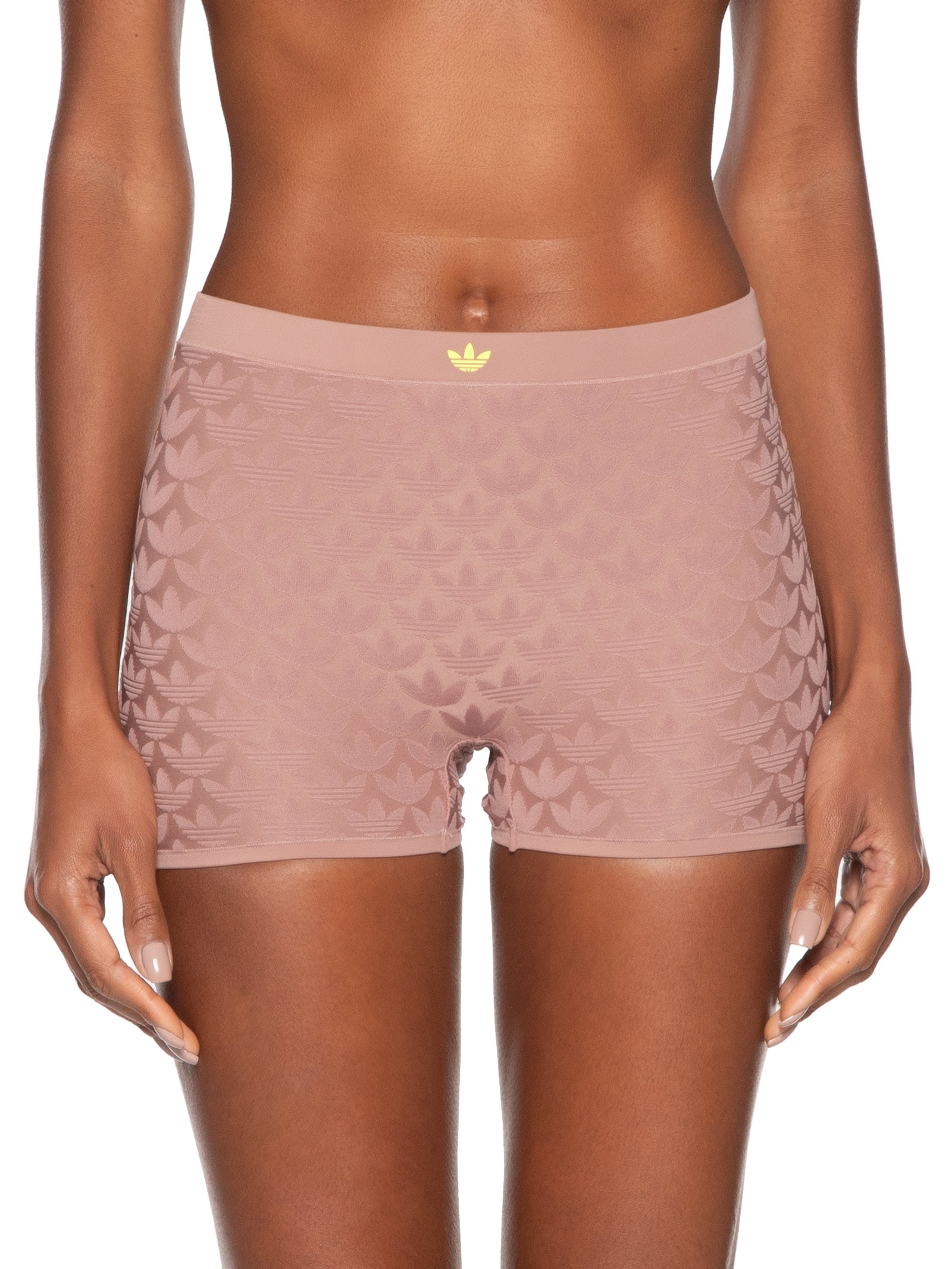 Calcinha Short Pant Microterrot Monogram Hi Rise Bege Adidas Originals Underwear