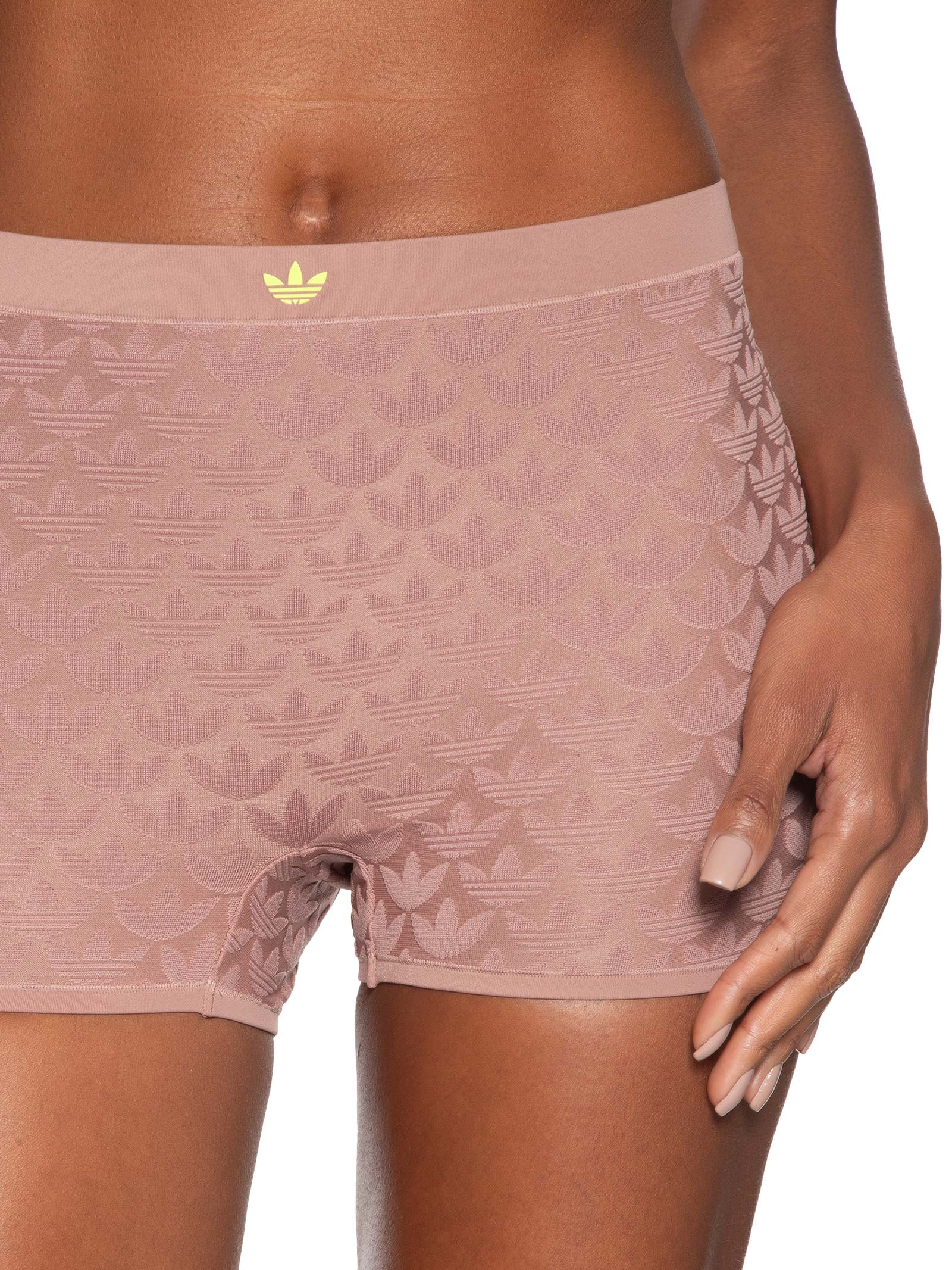 Calcinha Short Pant Microterrot Monogram Hi Rise Bege Adidas Originals Underwear