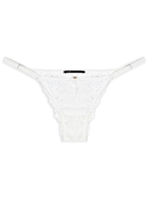 Calcinha String Biquíni Em Renda – Branco