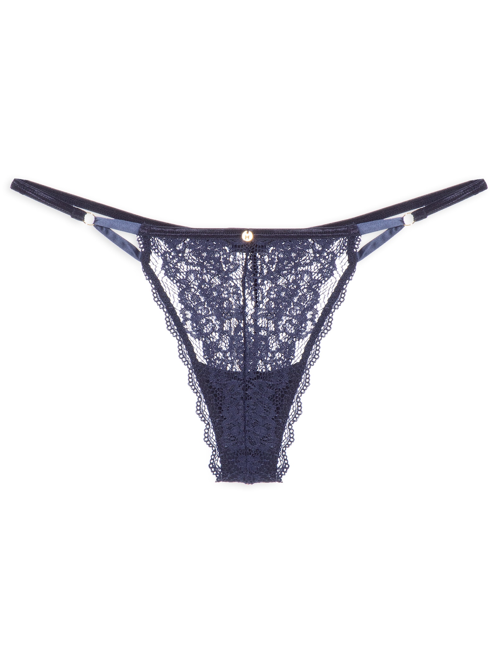 Calcinha String Fio Dental Em Renda Azul Hope